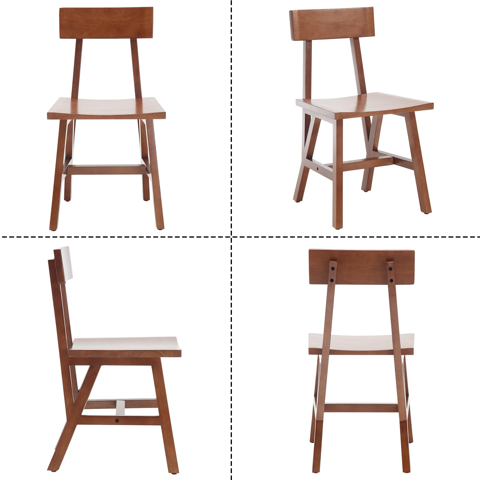 Kmax Oak Wood Dining Chairs Set of 4 - X016DC