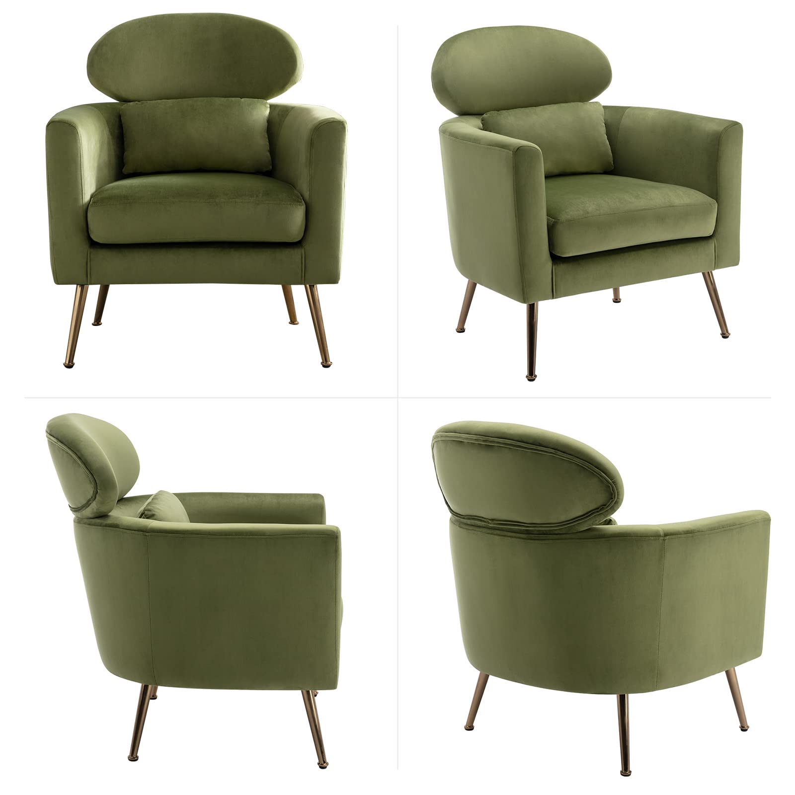 CHICAURA Upholstered Barrel Accent Chair 1 PCS - 8342AC