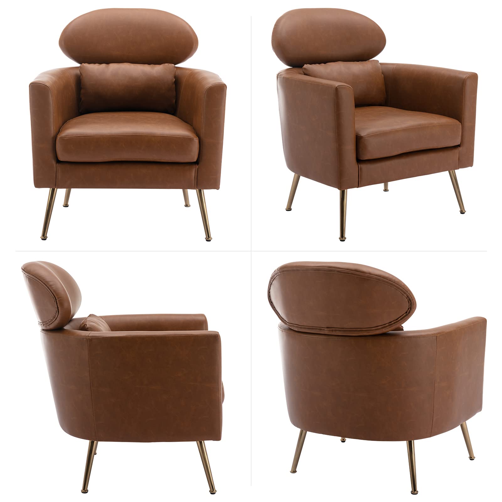 CHICAURA Upholstered Barrel Accent Chair 1 PCS - 8342AC