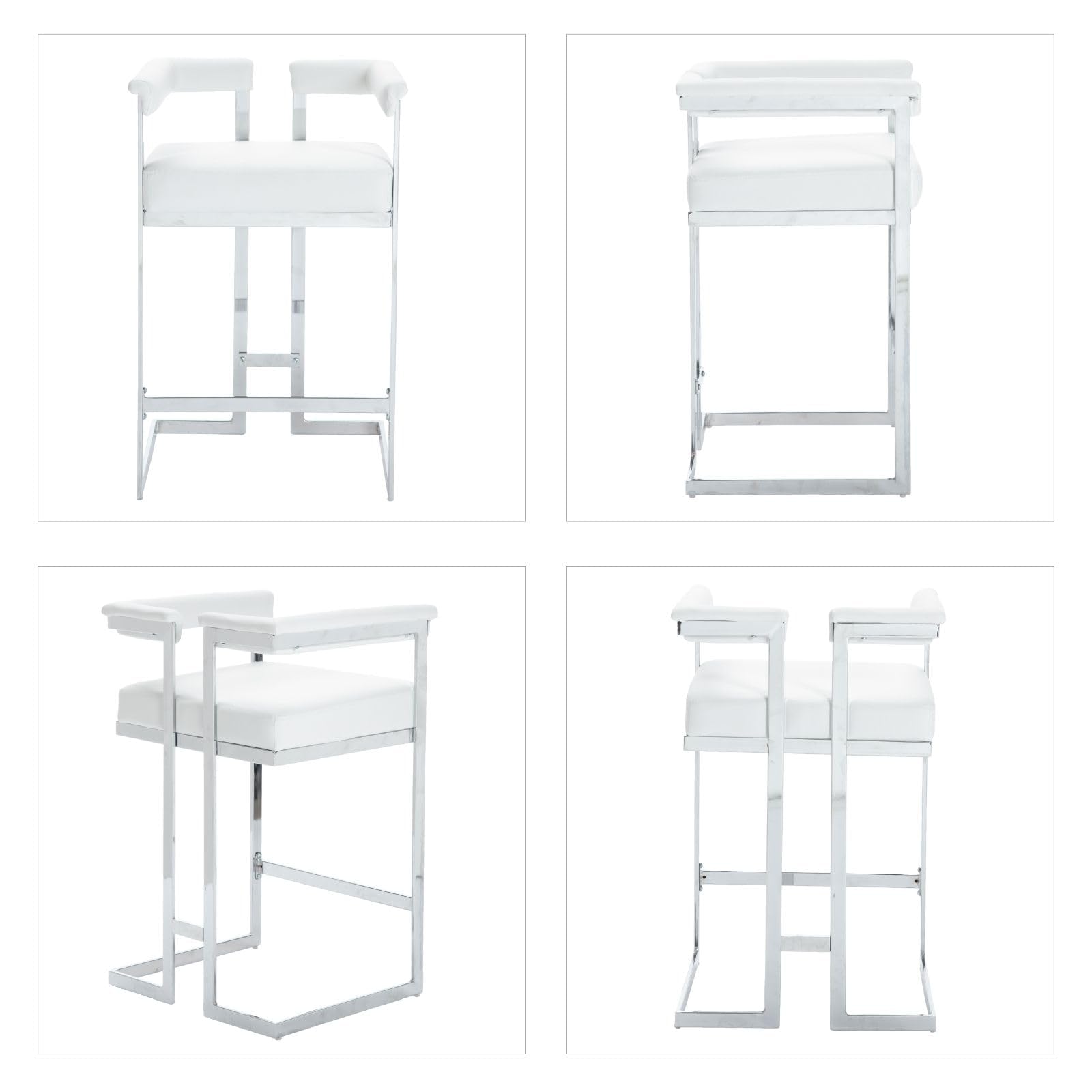 CHICAURA 26" Modern Metal Finish Counter Stools Set of 2 - 1010CS