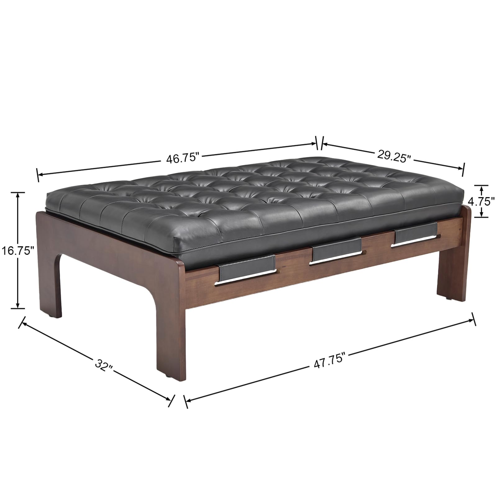 Kmax Leather Ottoman Coffee Table - 63051 & 6305CT
