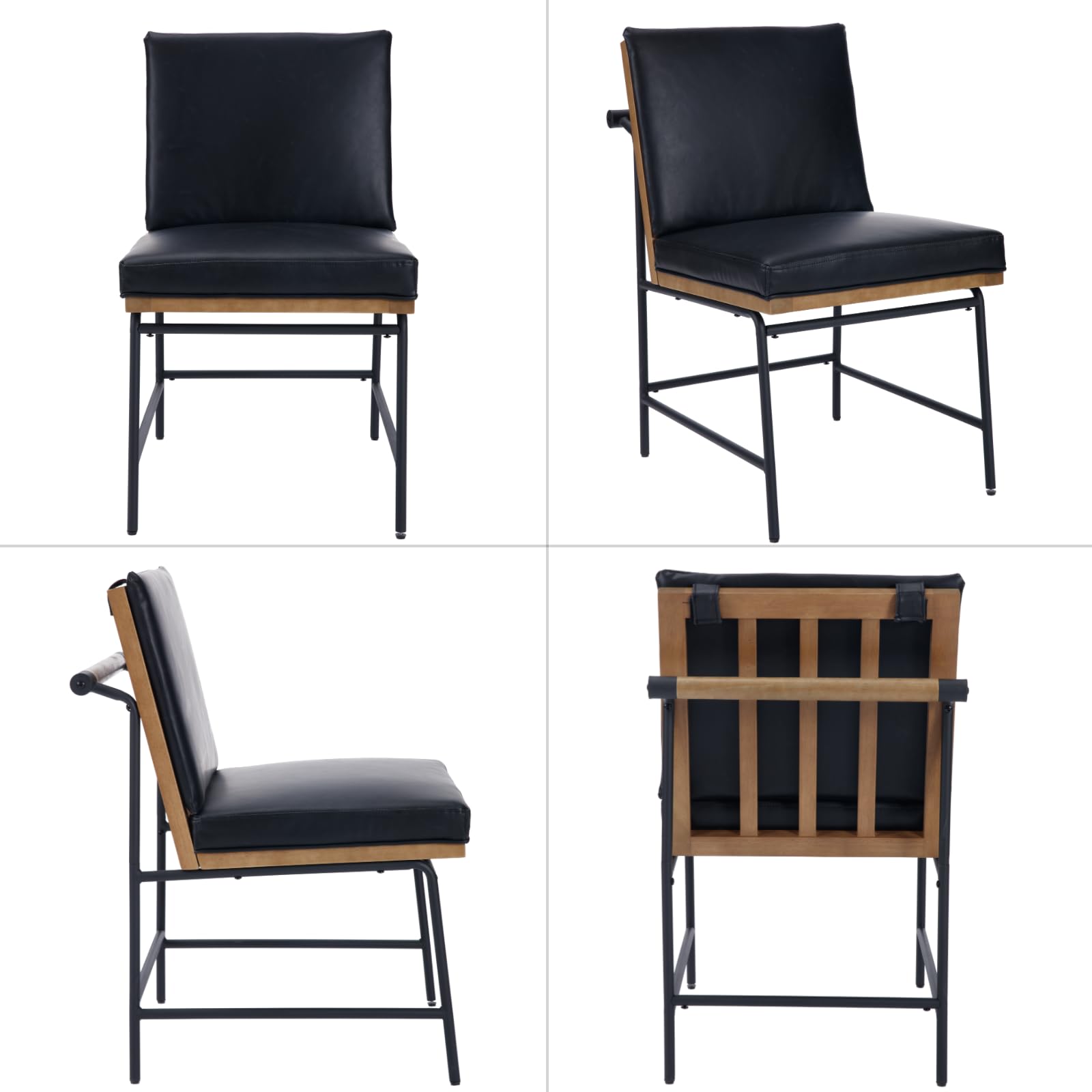 CIMOTA Metal Legs Armless Dining Chairs Set of 2 - 1912DC