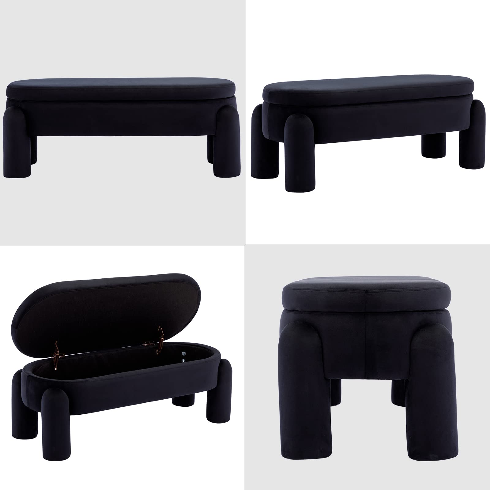 ROCITY Modern Upholstered Storage Bench - 2566BH