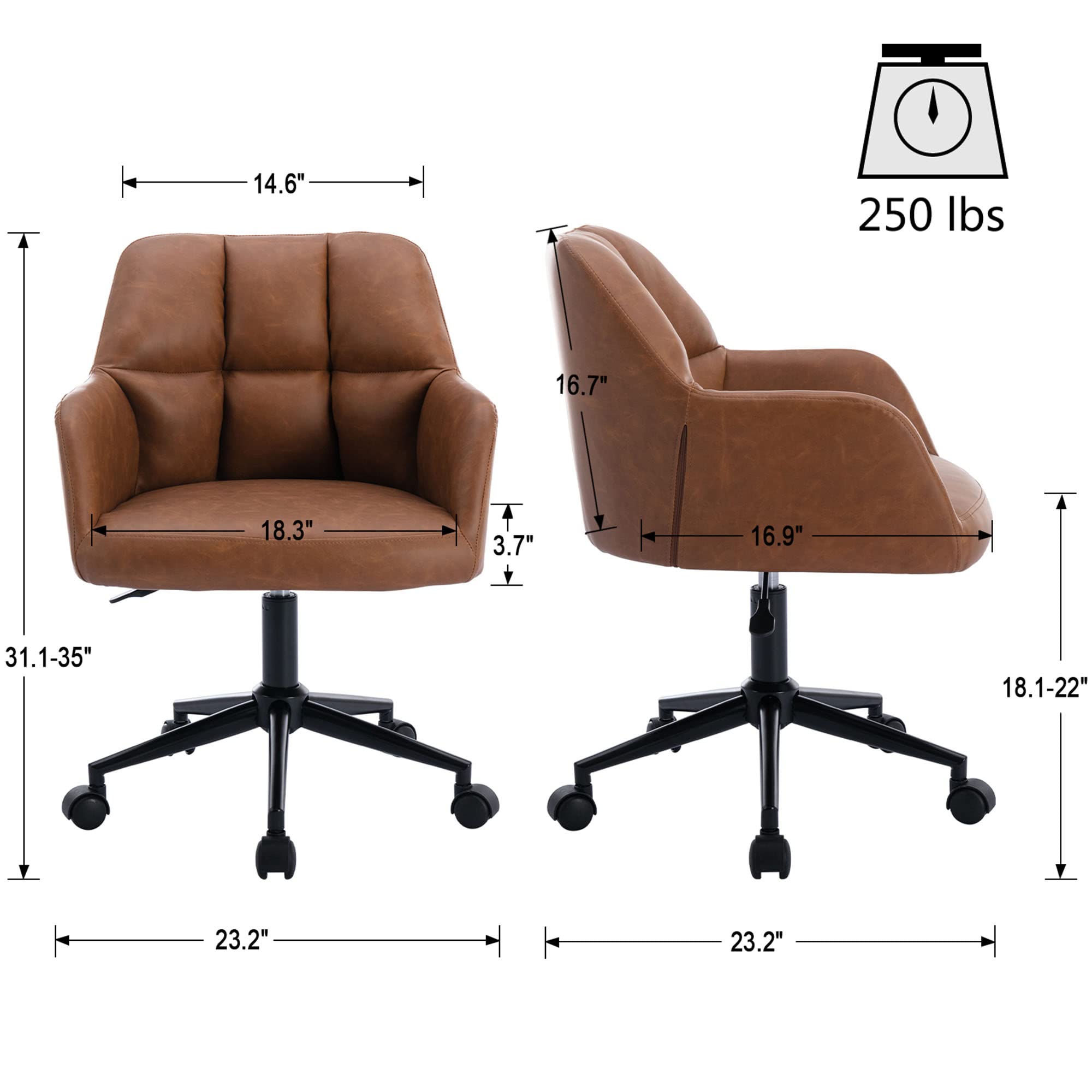 VESCASA Adjustable Tufted Office Chair 1 PCS - X178OC