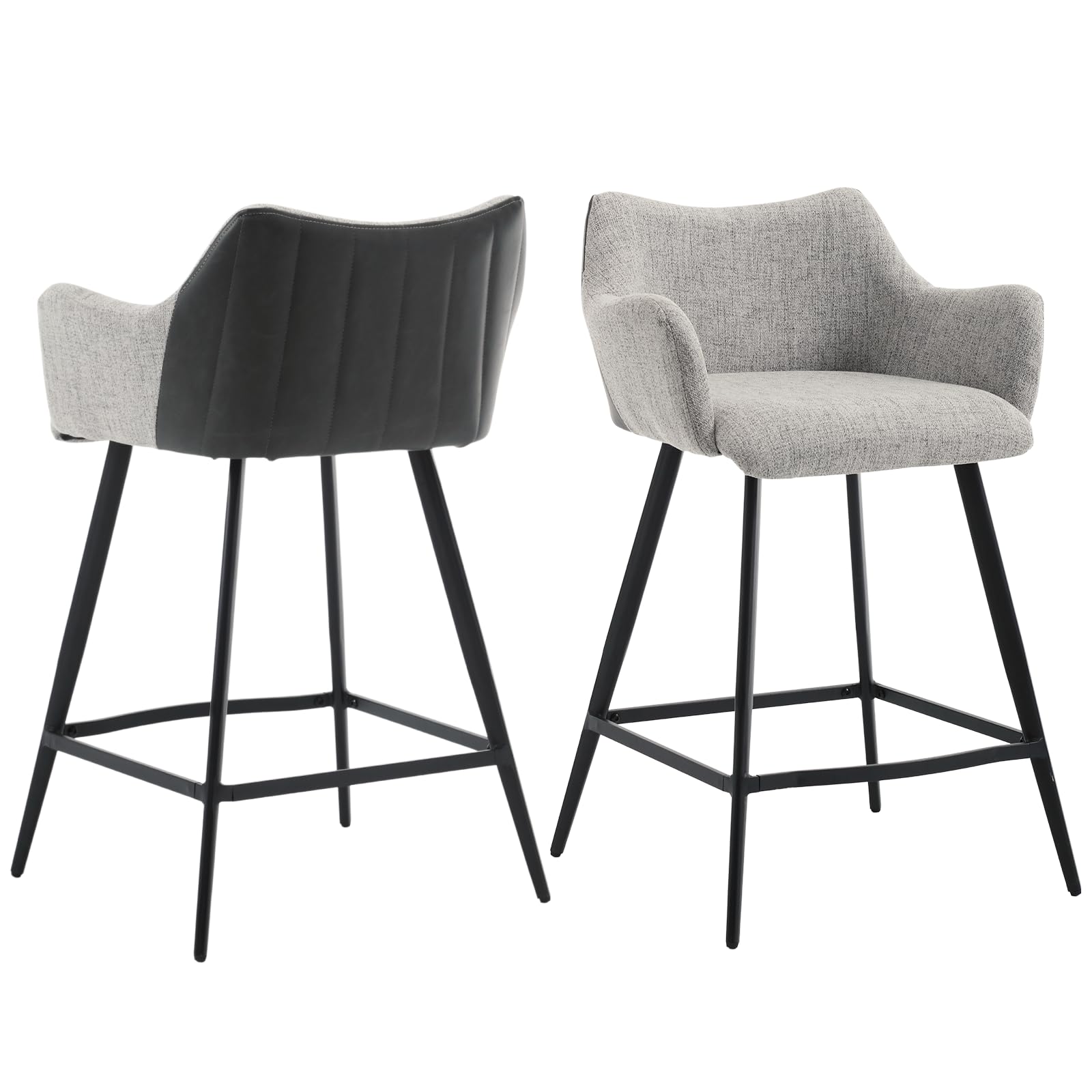 VESCASA 26"H Modern Linen Counter Height Stools Set of 2 - 5029CS