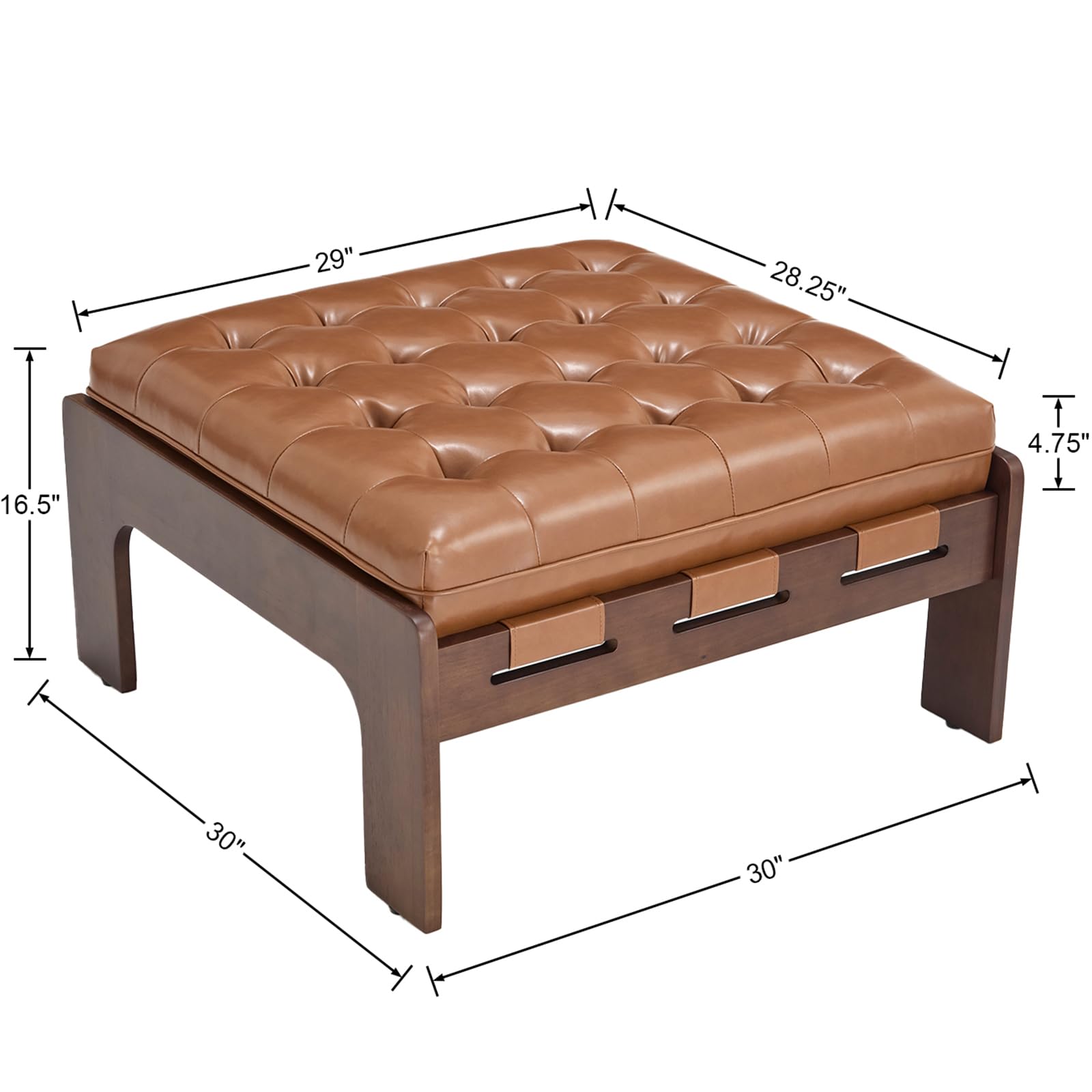Kmax Leather Ottoman Coffee Table - 63051 & 6305CT
