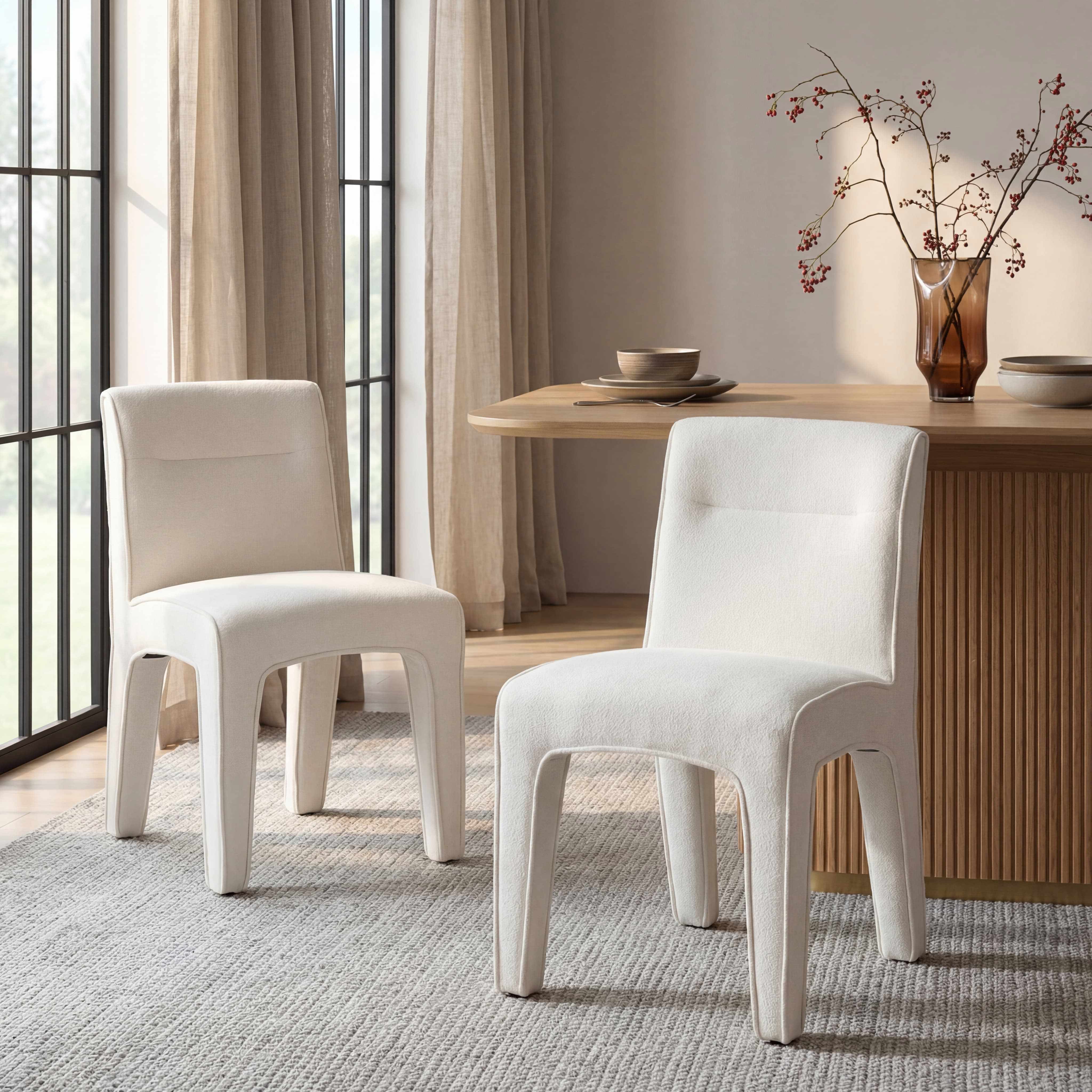 Modern Minimalist Armless Dining Chairs Set of 2 - 6614DC