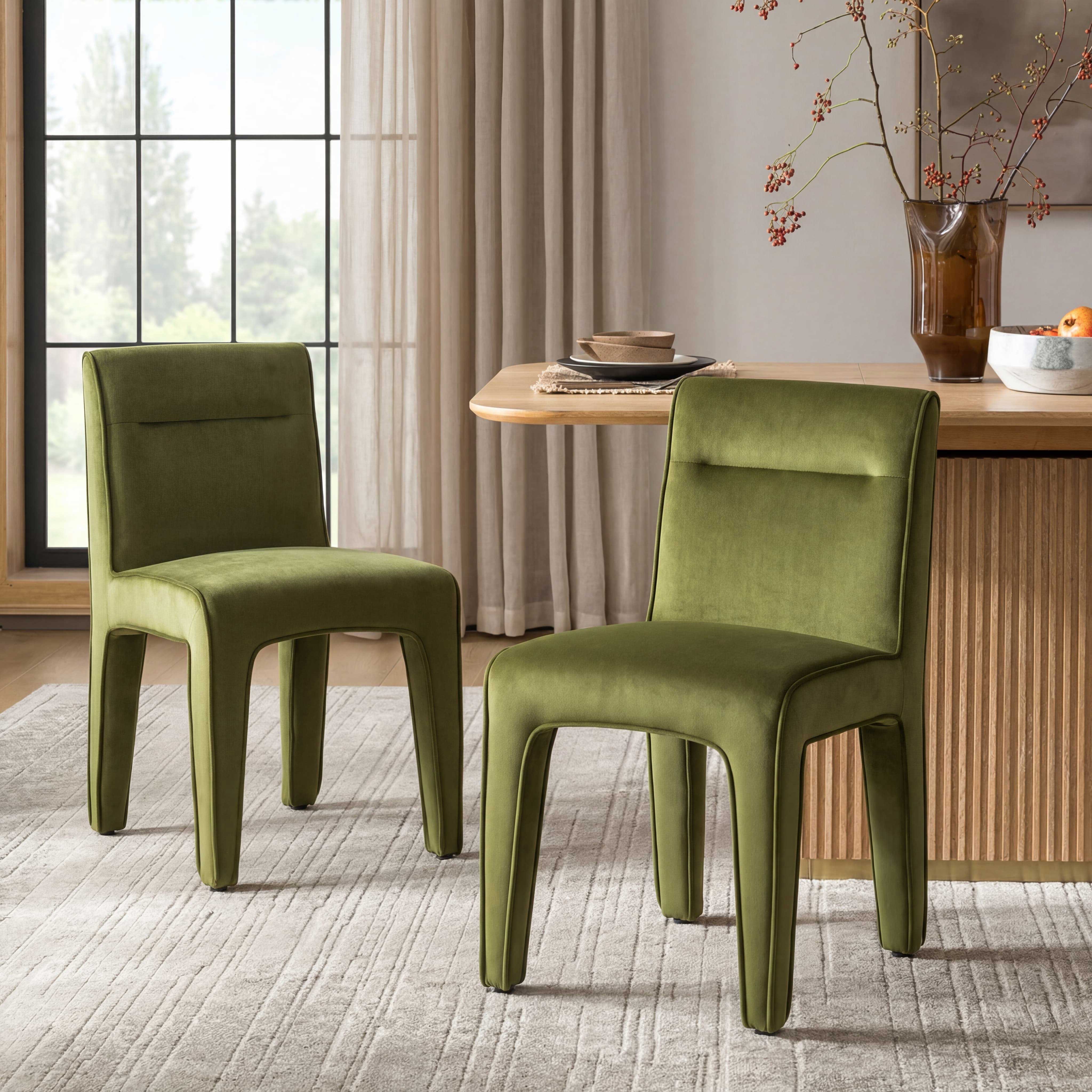 Modern Minimalist Armless Dining Chairs Set of 2 - 6614DC