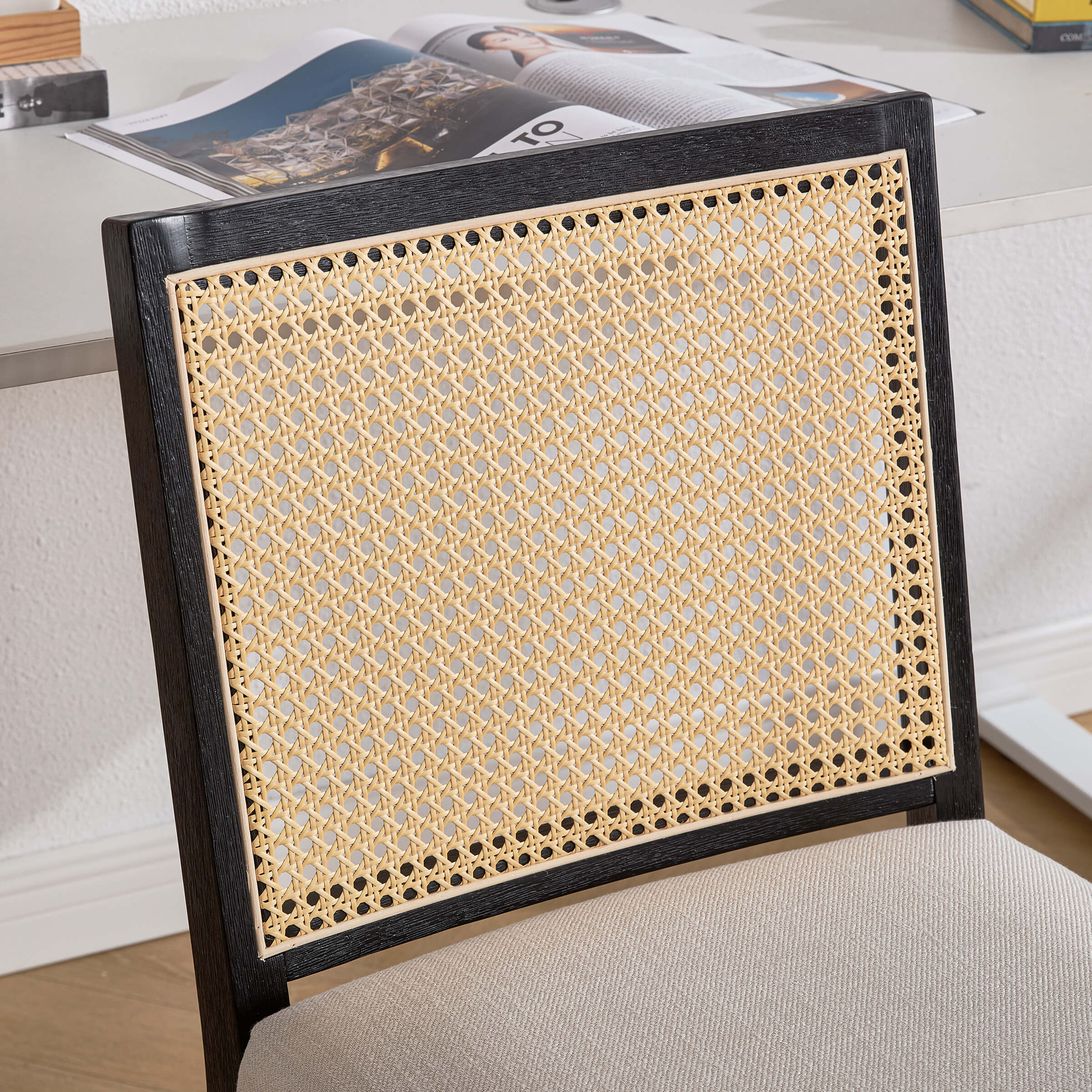 EALSON Rattan Back Adjustable Office Chair - 8069OC