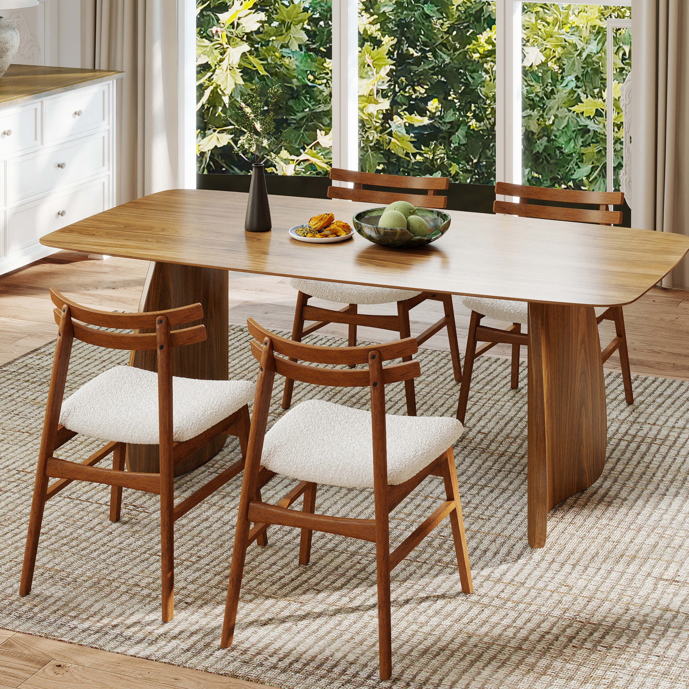 VESCASA Dining Chairs with Curved Open Back - 60131DC