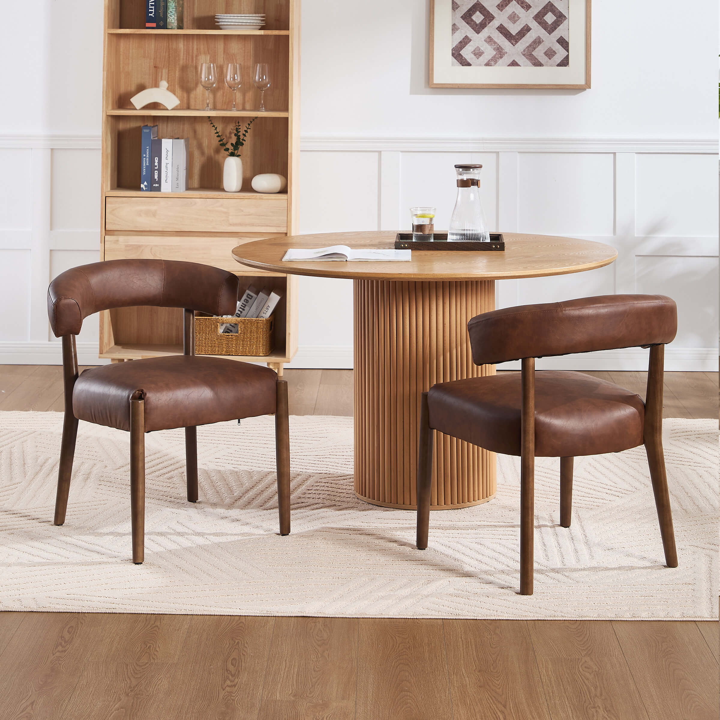 Curved Open Back Kitchen Chairs Set of 2 - 10077DC