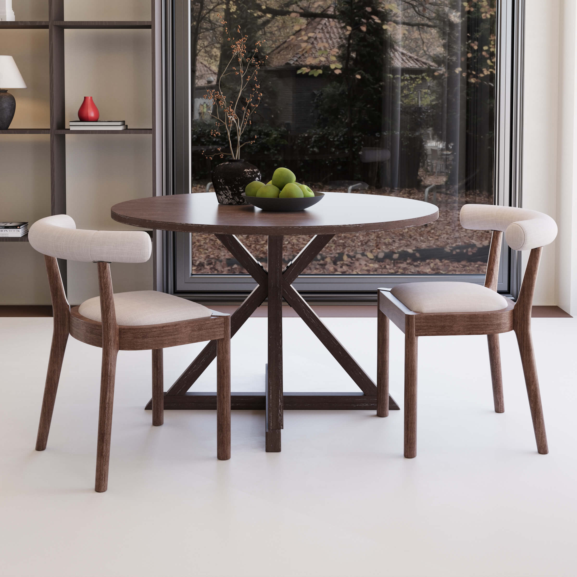 CIMOTA Curved Open Back Upholstered Dining Chairs Set of 2 - 1929DC