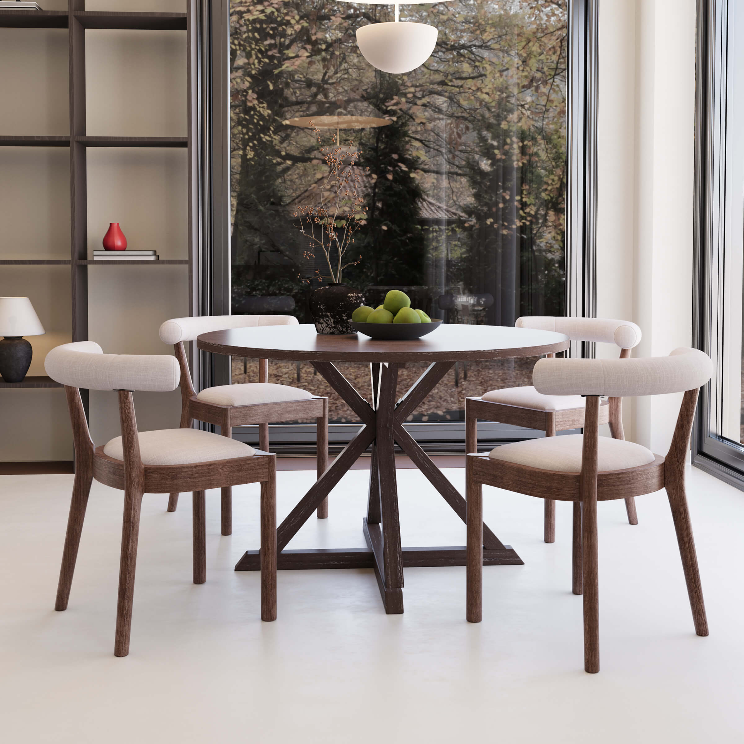 CIMOTA Curved Open Back Upholstered Dining Chairs Set of 2 - 1929DC