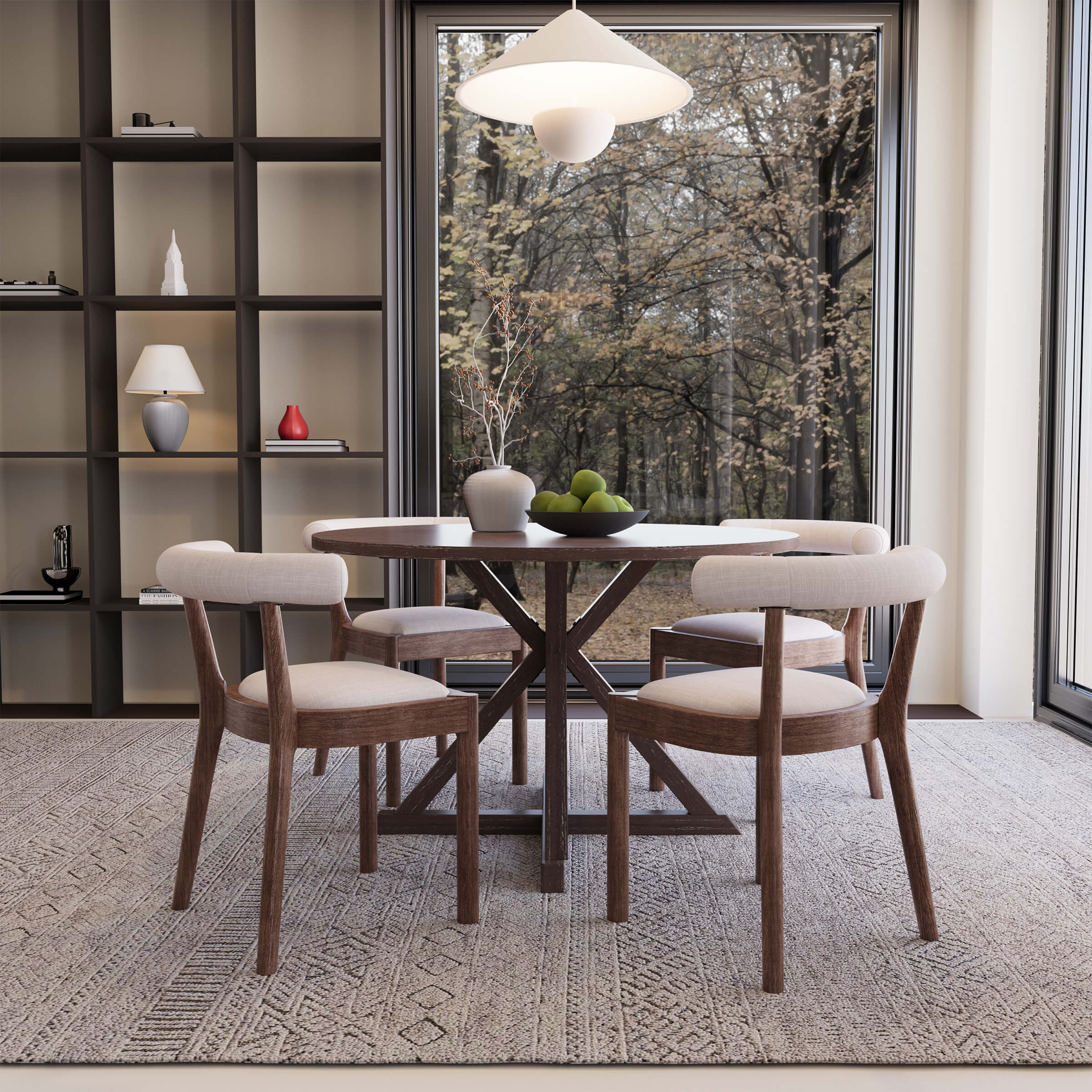 CIMOTA Curved Open Back Upholstered Dining Chairs Set of 2 - 1929DC
