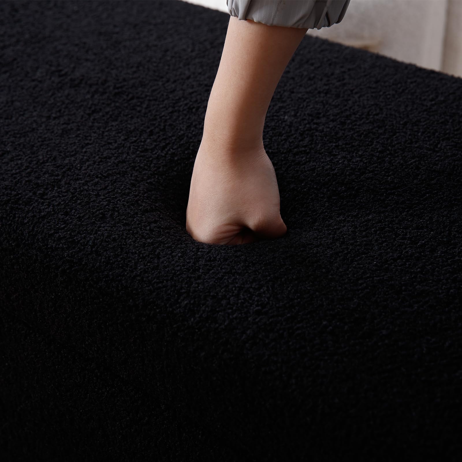 ROCITY Modern Velvet Storage Entryway Bench - 2630BH