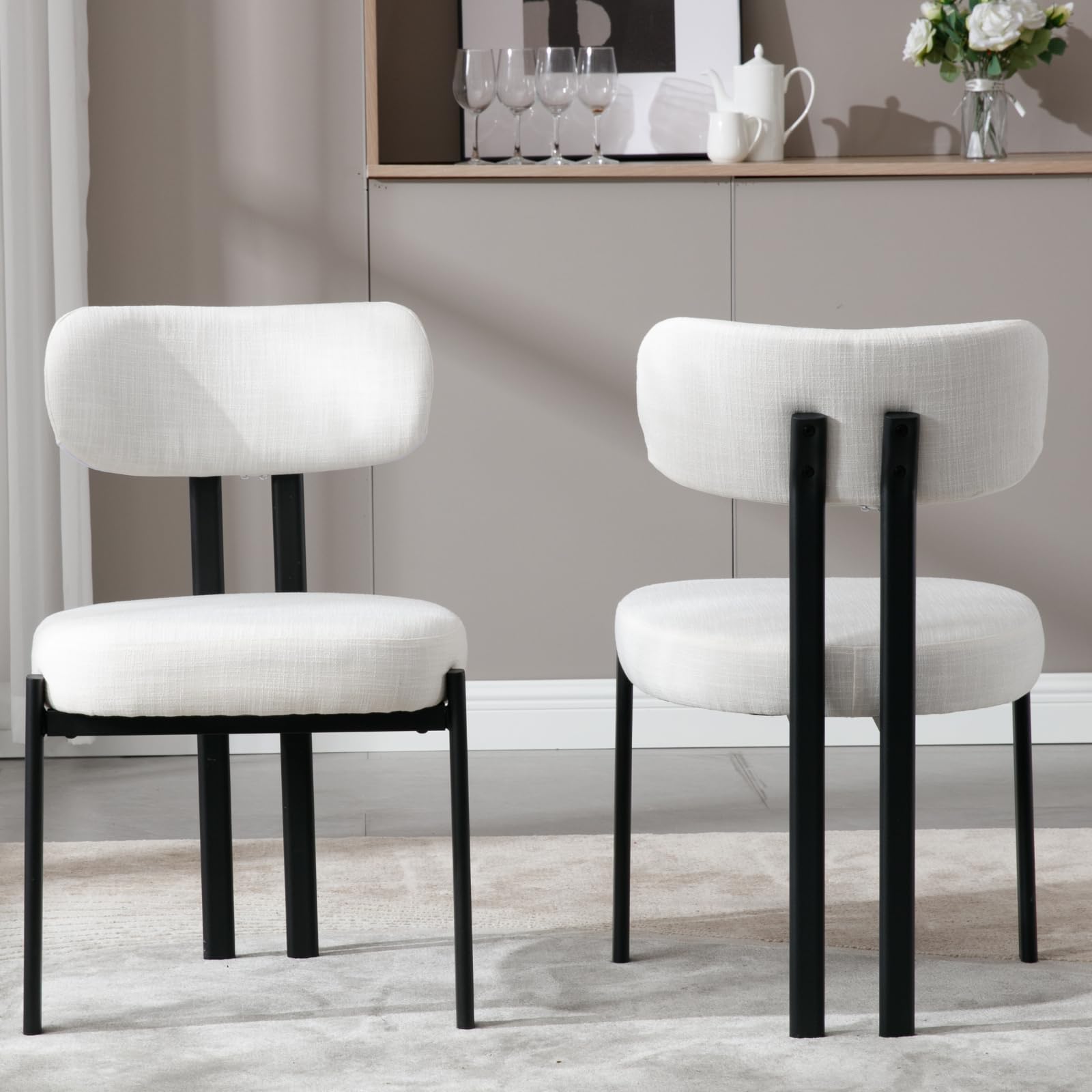 ROCITY Modern Curved Back Dining Chairs Set of 2 - 3110DC