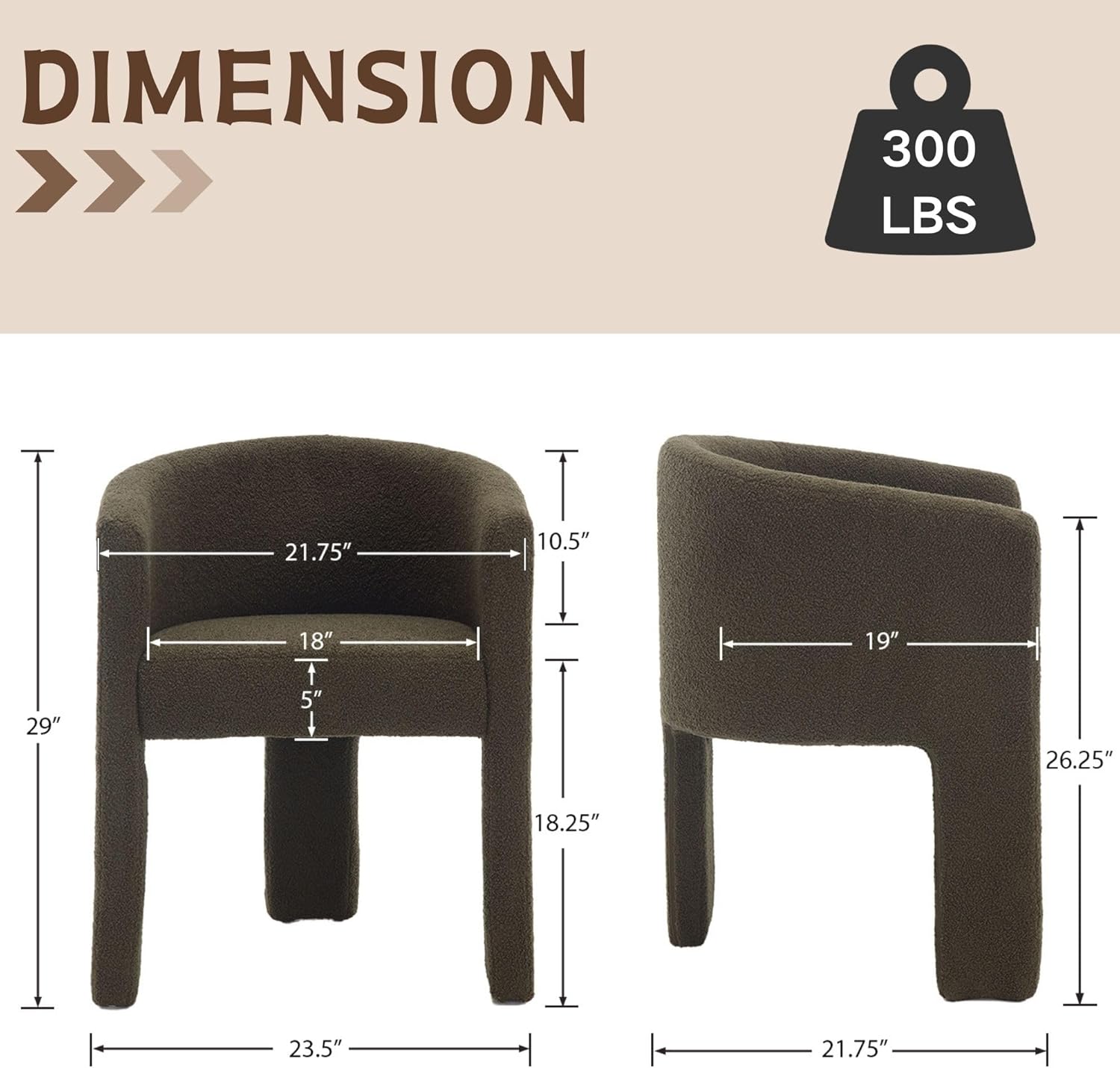 CIMOTA Modern Barrel Dining Chair 1 PCS - 55013DC