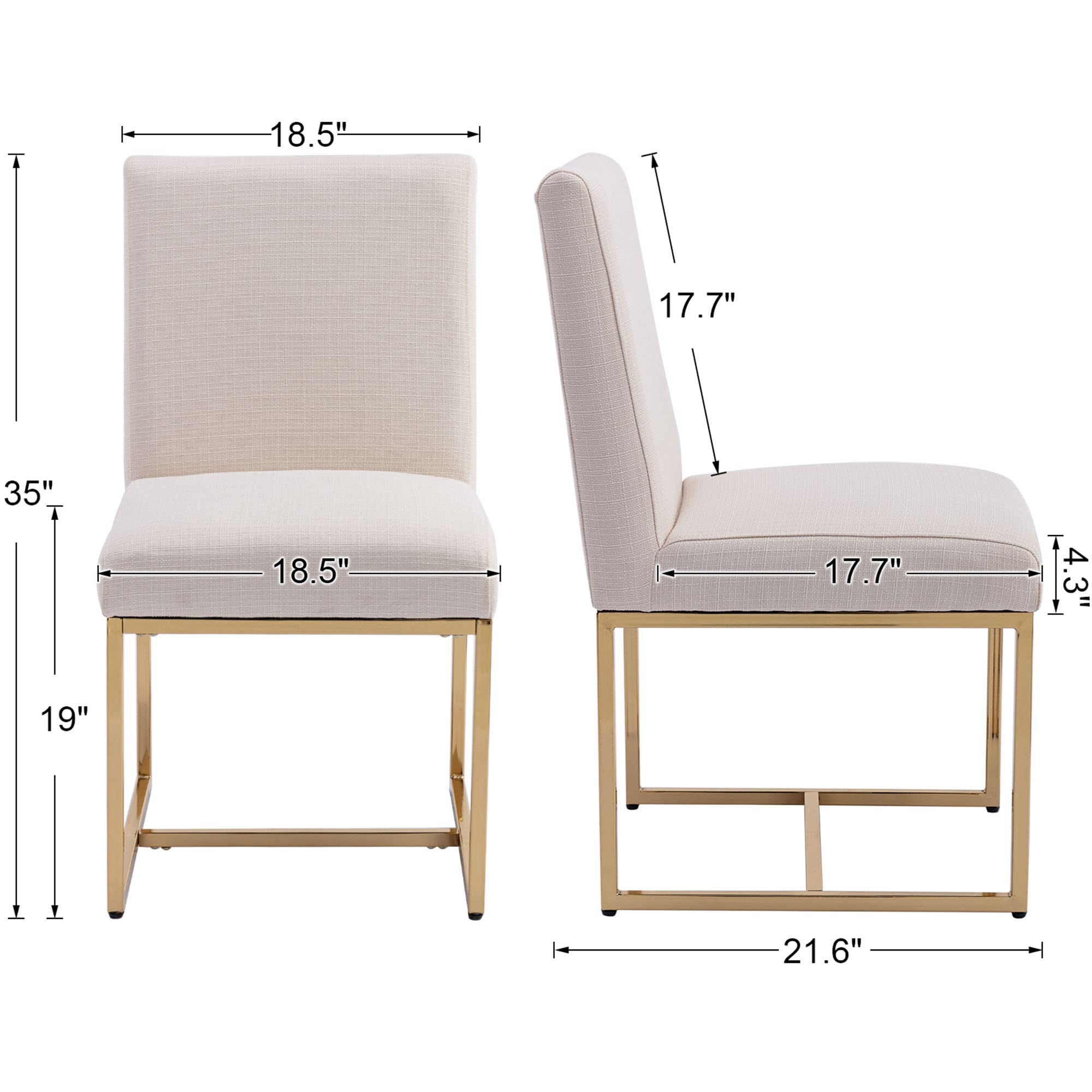VESCASA Modern Upholstered Dining Chairs Set of 2 - 1488DC