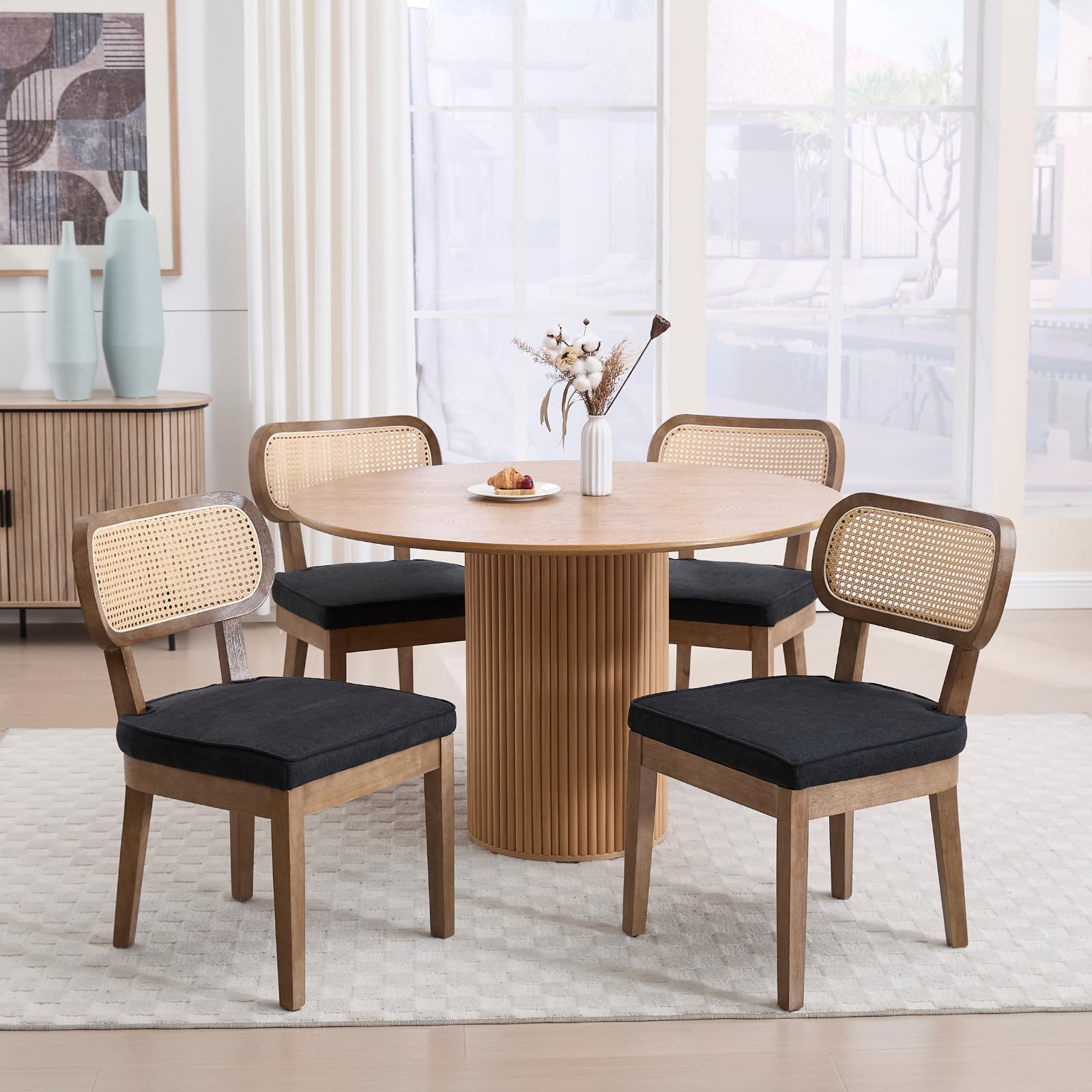 Janoray Rattan Cane Back Dining Chairs Set of 2 - 10084DC