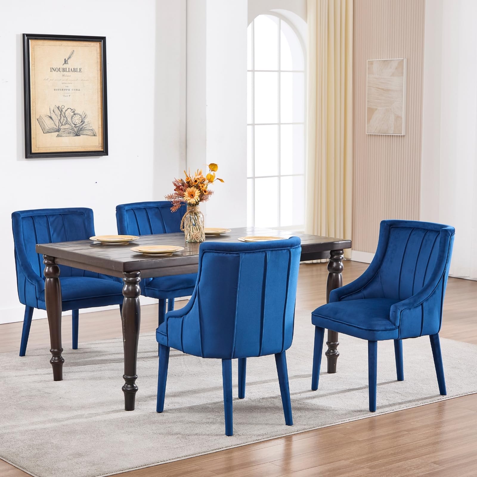ZH4YOU Tufted Velvet Dining Room Chairs Set of 2 - 10060DC
