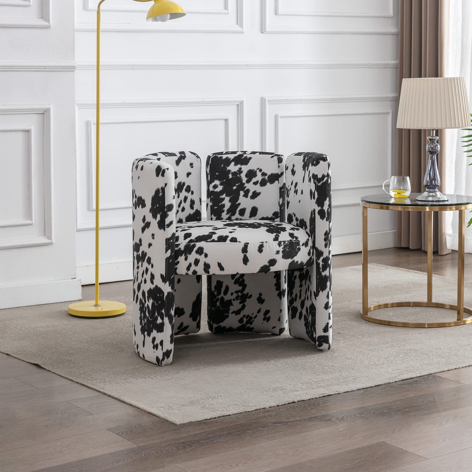 Janoray Modern Velvet Barrel Side Accent Chair 1 PCS - 3714AC