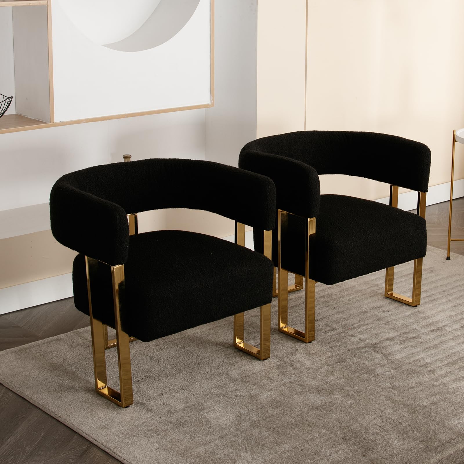 ZH4YOU Barrel Chair with Gold Metal Legs 1 PCS - 72005AC