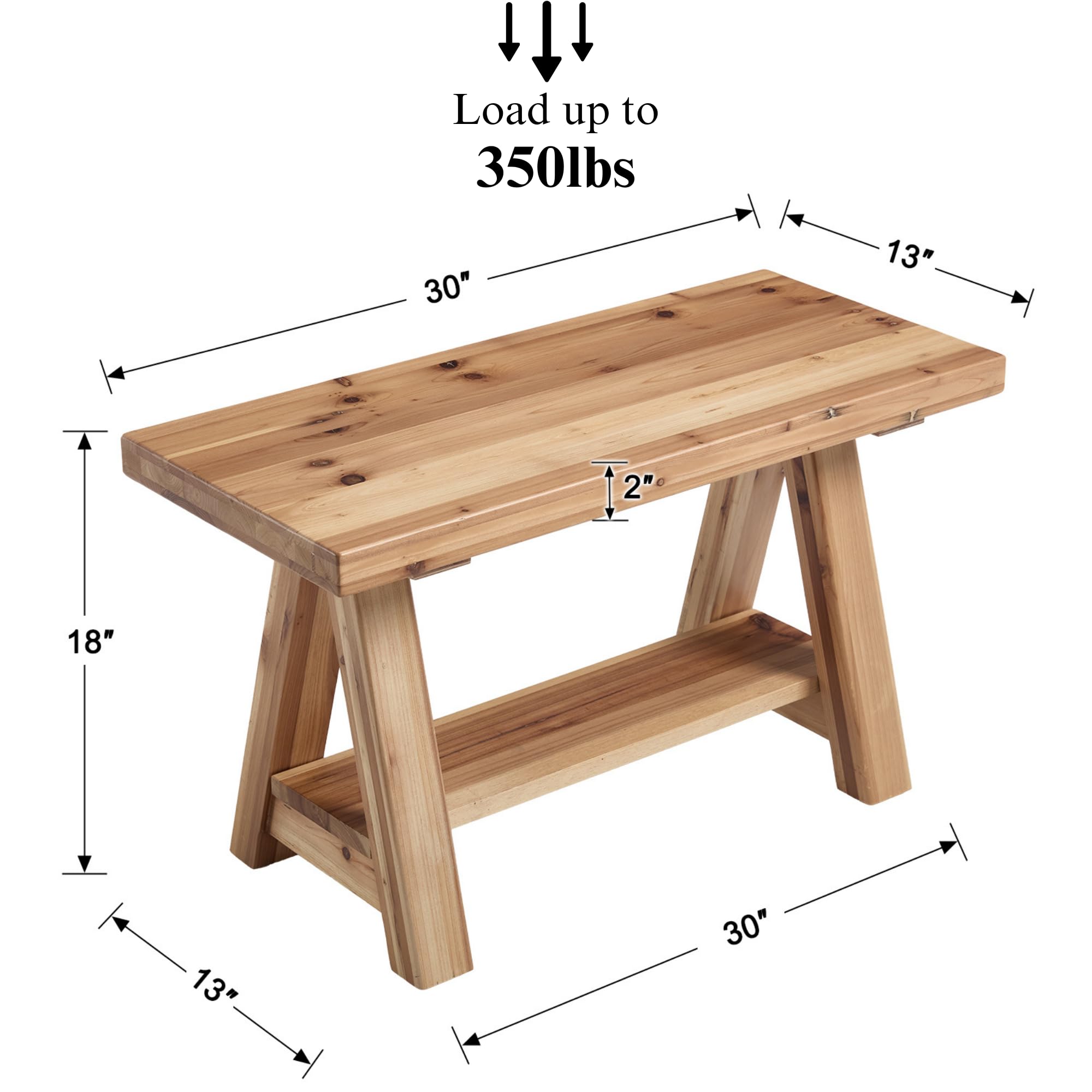 KMAX Wooden Storage Bench - 23893BH