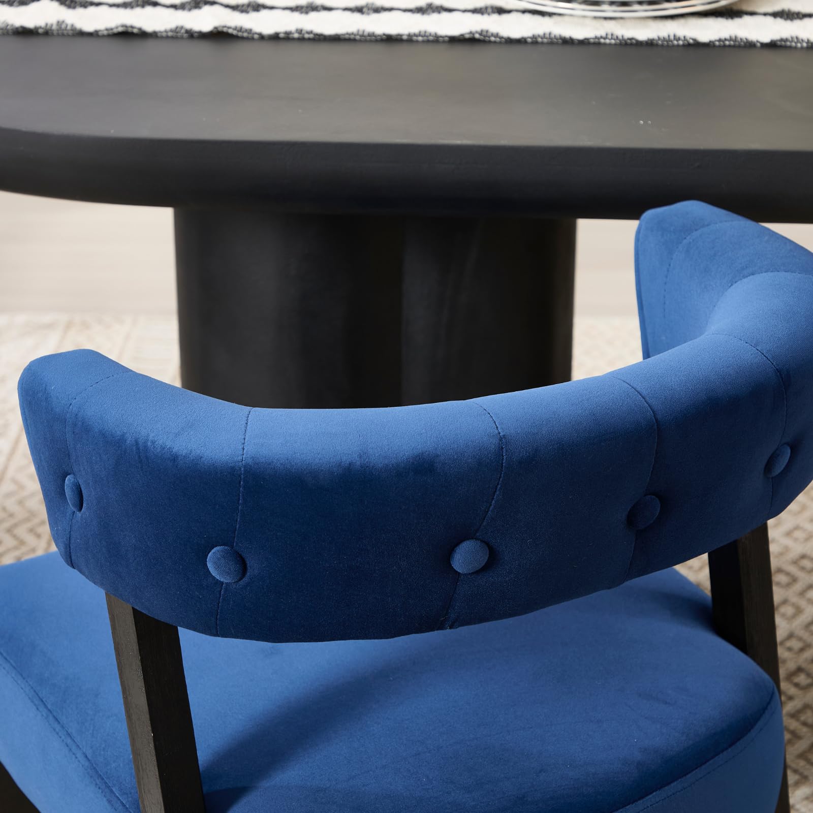 ZH4YOU Armless Curved Back Dining Chairs Set of 2 - 10041DC