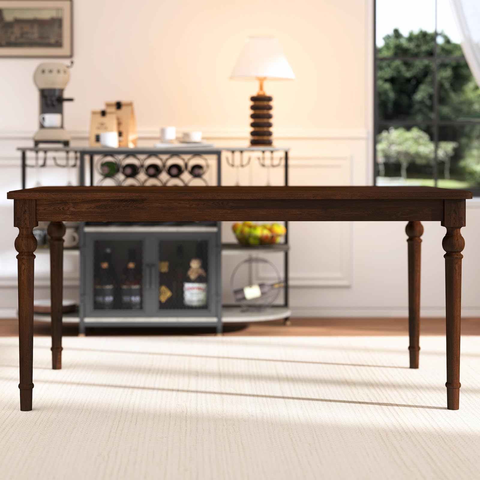 Janoray 63"W Rustic Solid Wood Dining Table - 3204DT