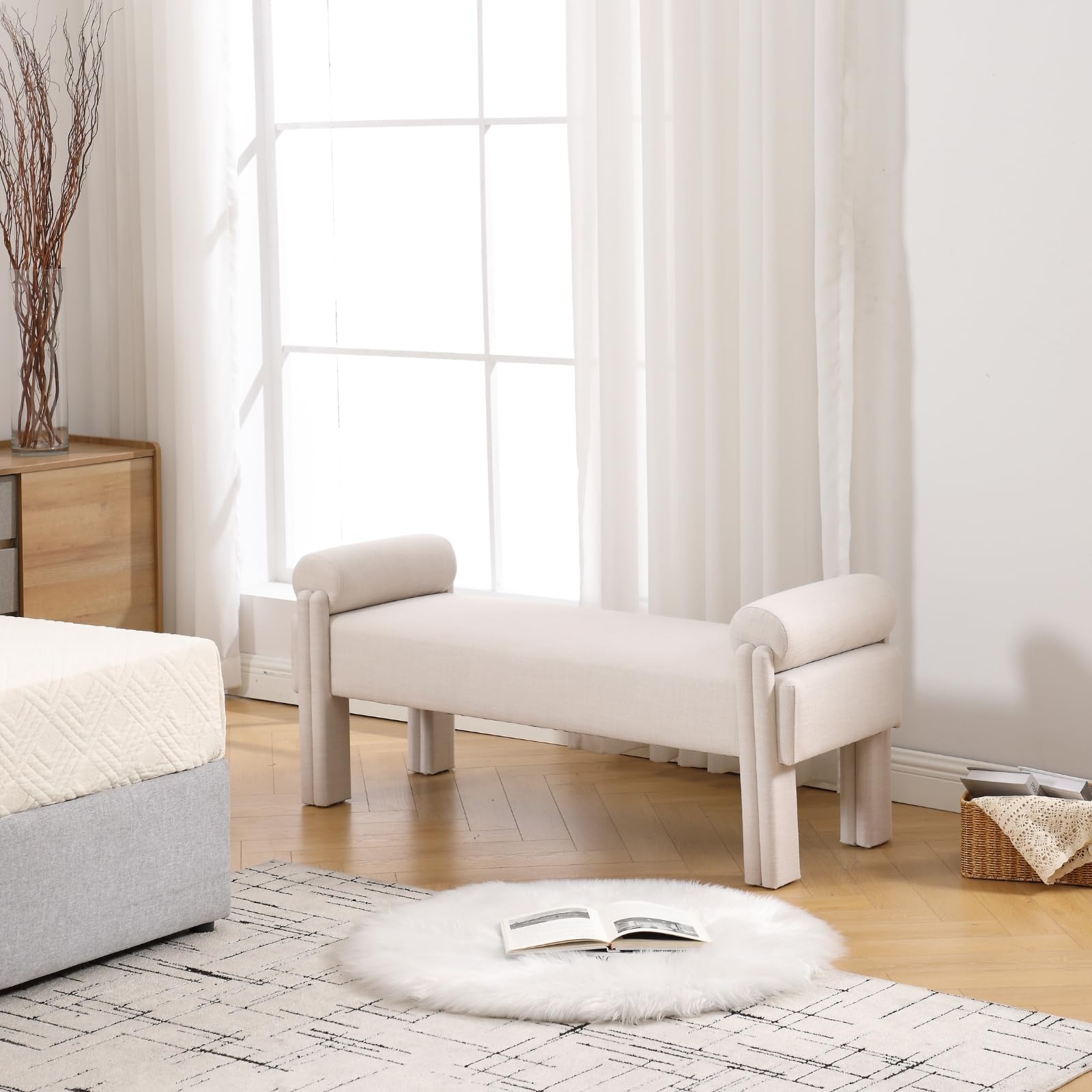 ROCITY 53"W End of Bed Bench with Armrests - 2640BH