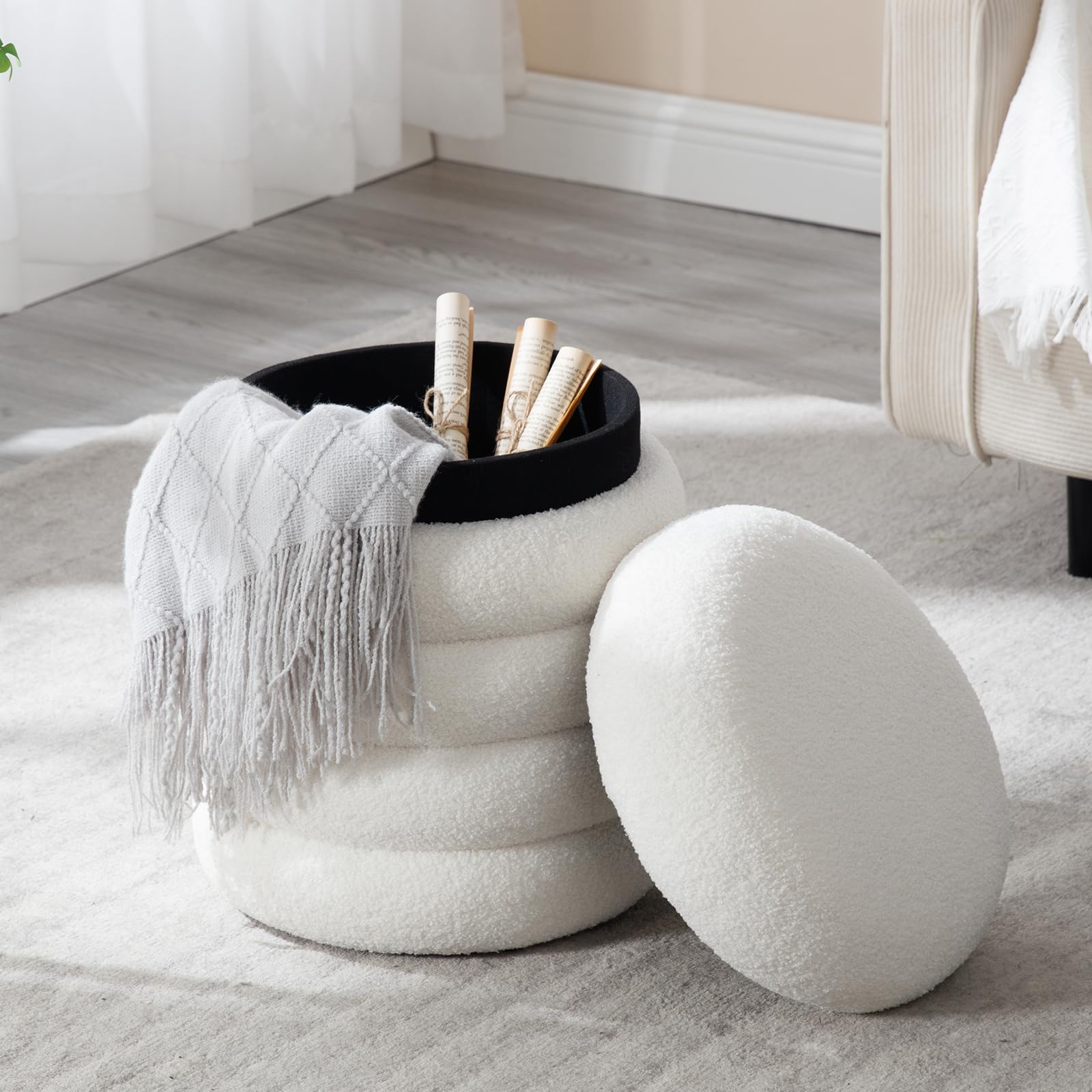 VESCASA Modern Round Storage Ottoman 1 PCS - 30070OT