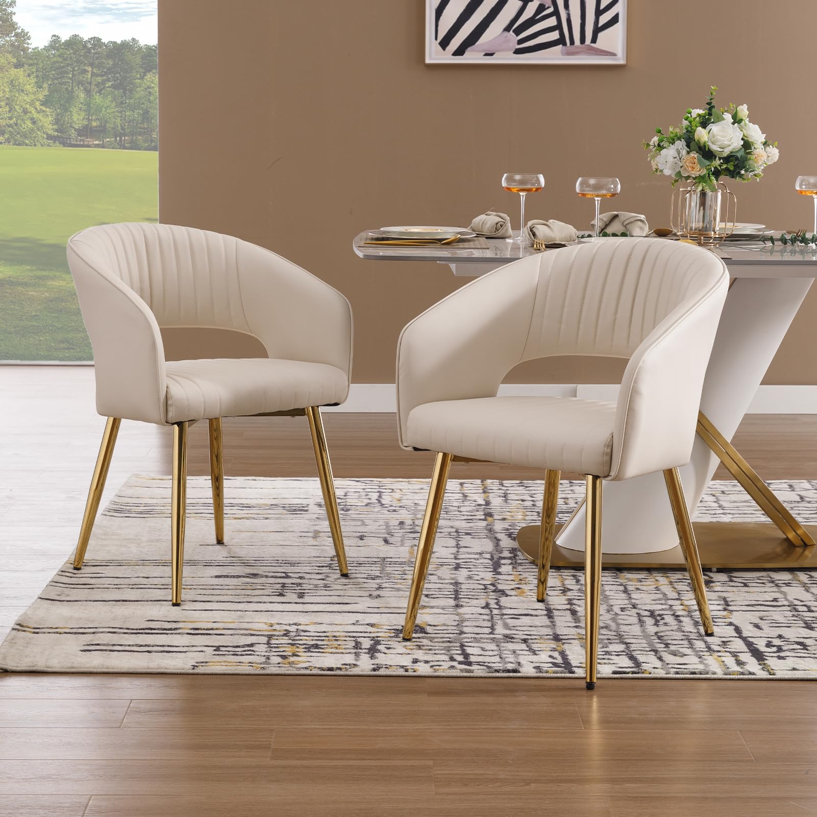 ダイニングチェア Dining chair Hollow Back Modern Dining Chairs Set of 2 - 3059DC