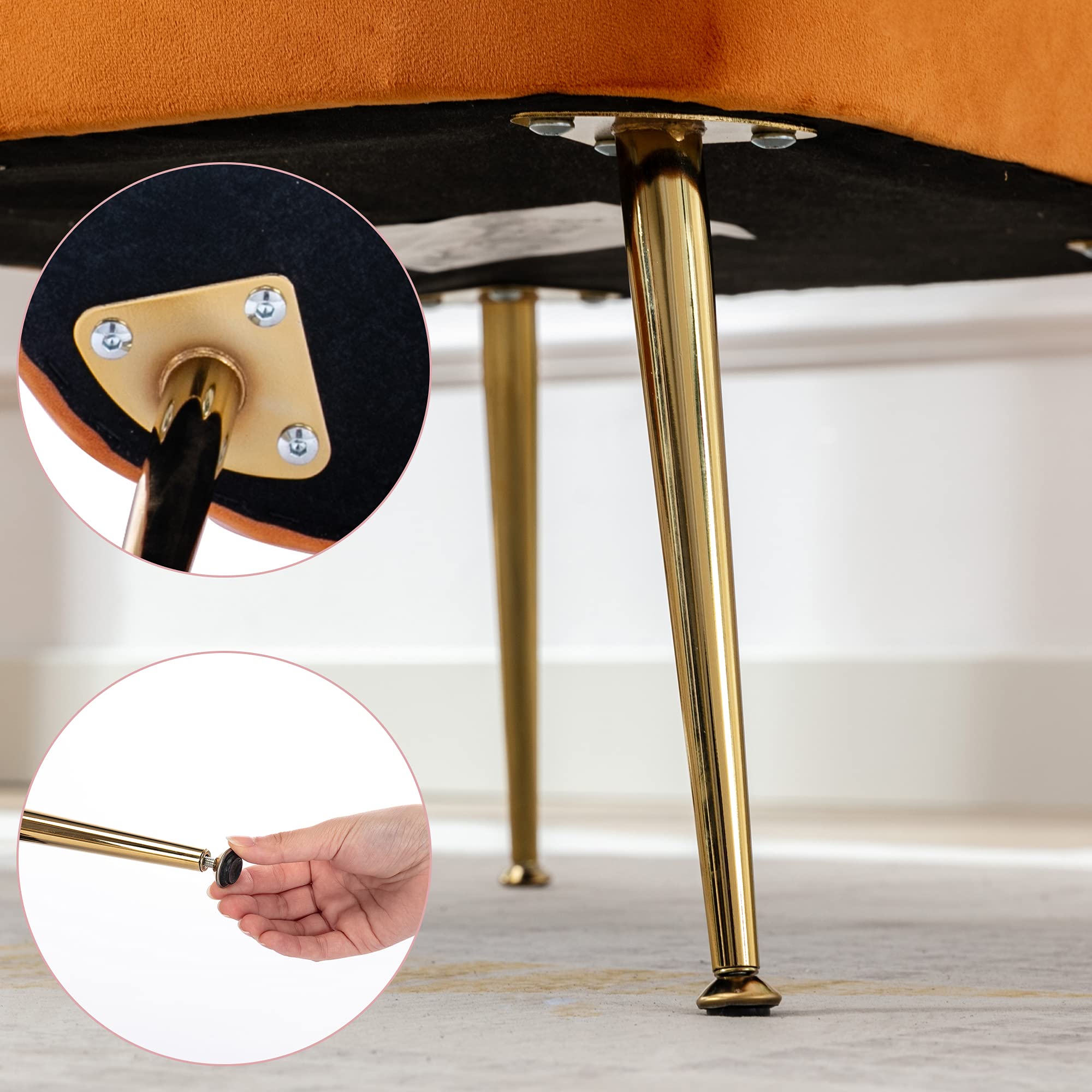 CHICAURA Mid Century Armless Accent Chairs Set of 2 - XXX6AC