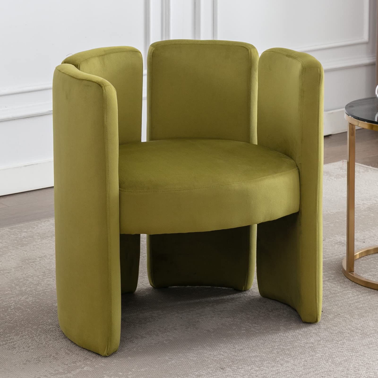 CHICAURA Modern Velvet Barrel Side Accent Chair 1 PCS - 3714AC