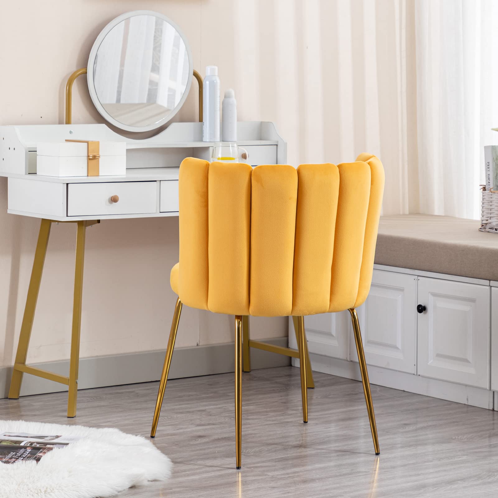 CHICAURA Modern Metal Legs Dining Chairs Set of 2 - 9029DC