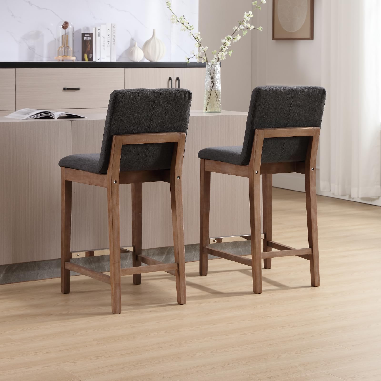 Kmax 26"H Modern Counter Height Bar Stools Set of 2 - 5730CS