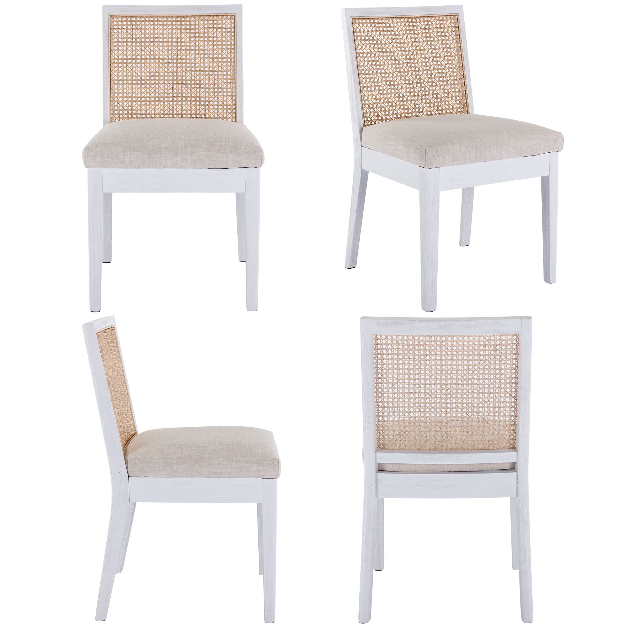 CIMOTA Square Rattan Back Dining Chairs Set of 2 - 1932DC