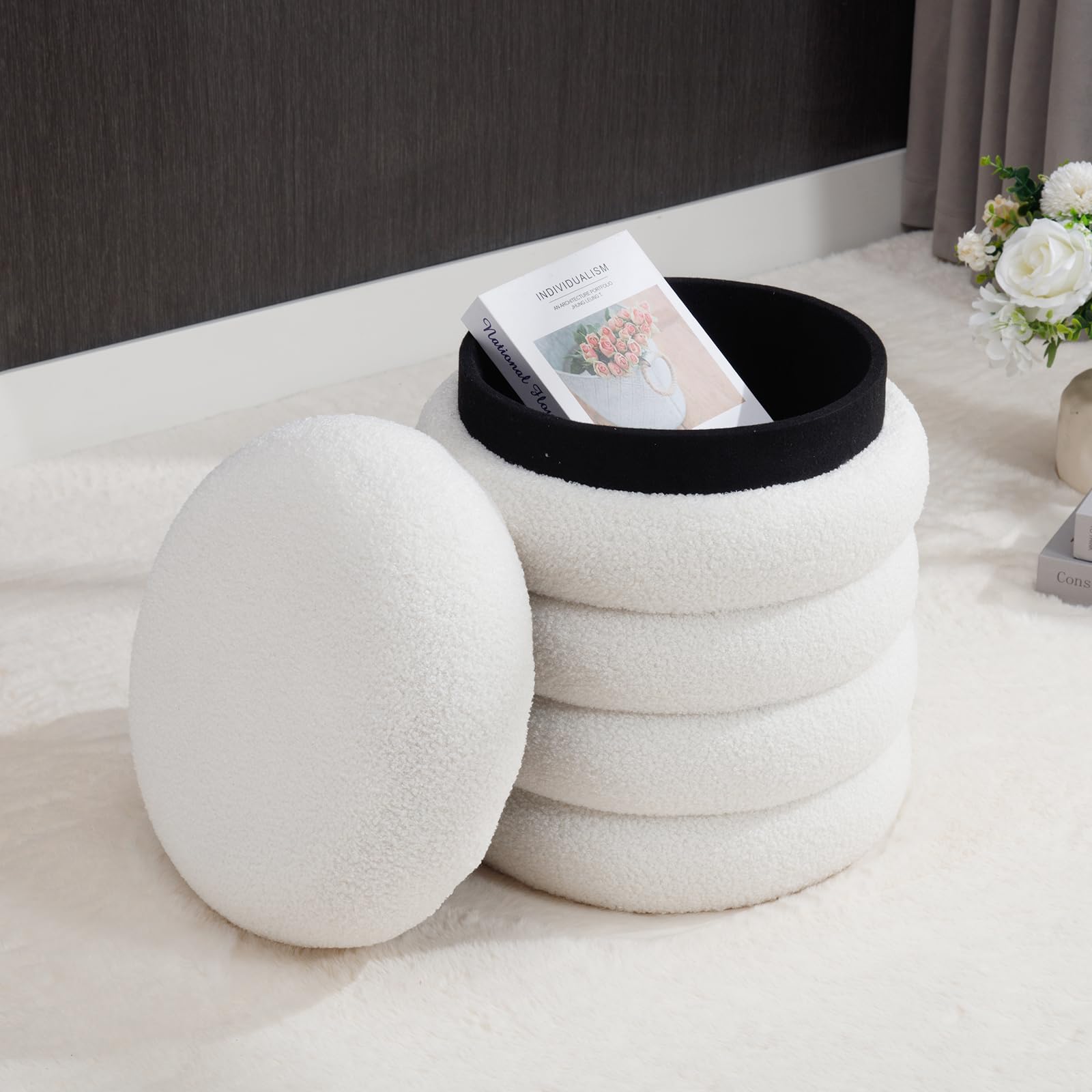 VESCASA Modern Round Storage Ottoman 1 PCS - 30070OT