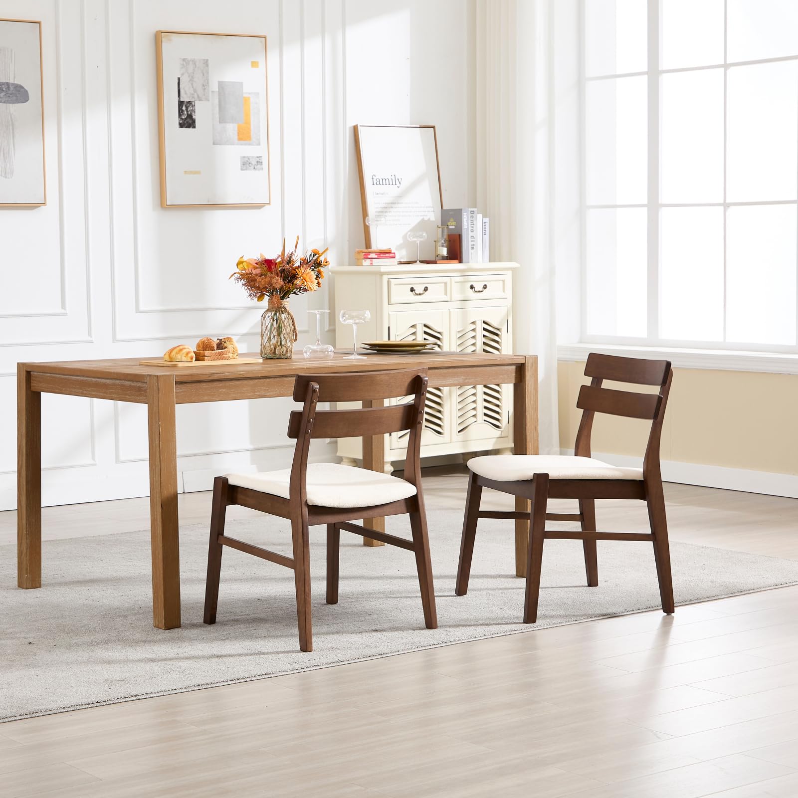 VESCASA Wood Dining Chairs Set of 2 - 2096DC