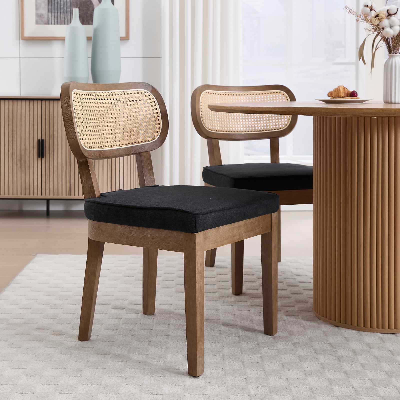 Janoray Rattan Cane Back Dining Chairs Set of 2 - 10084DC