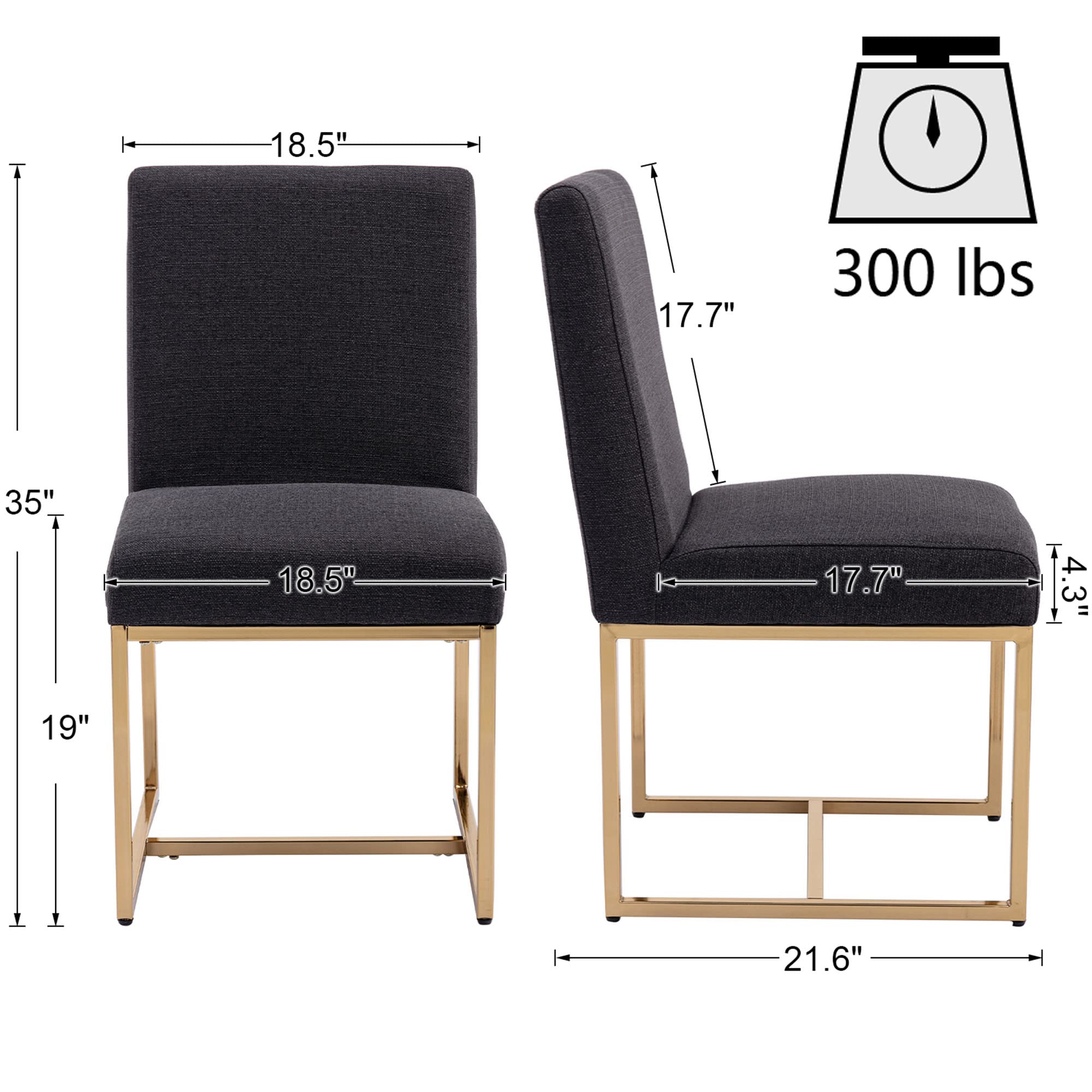 Modern Upholstered Dining Chairs Set of 2 - 1488DC