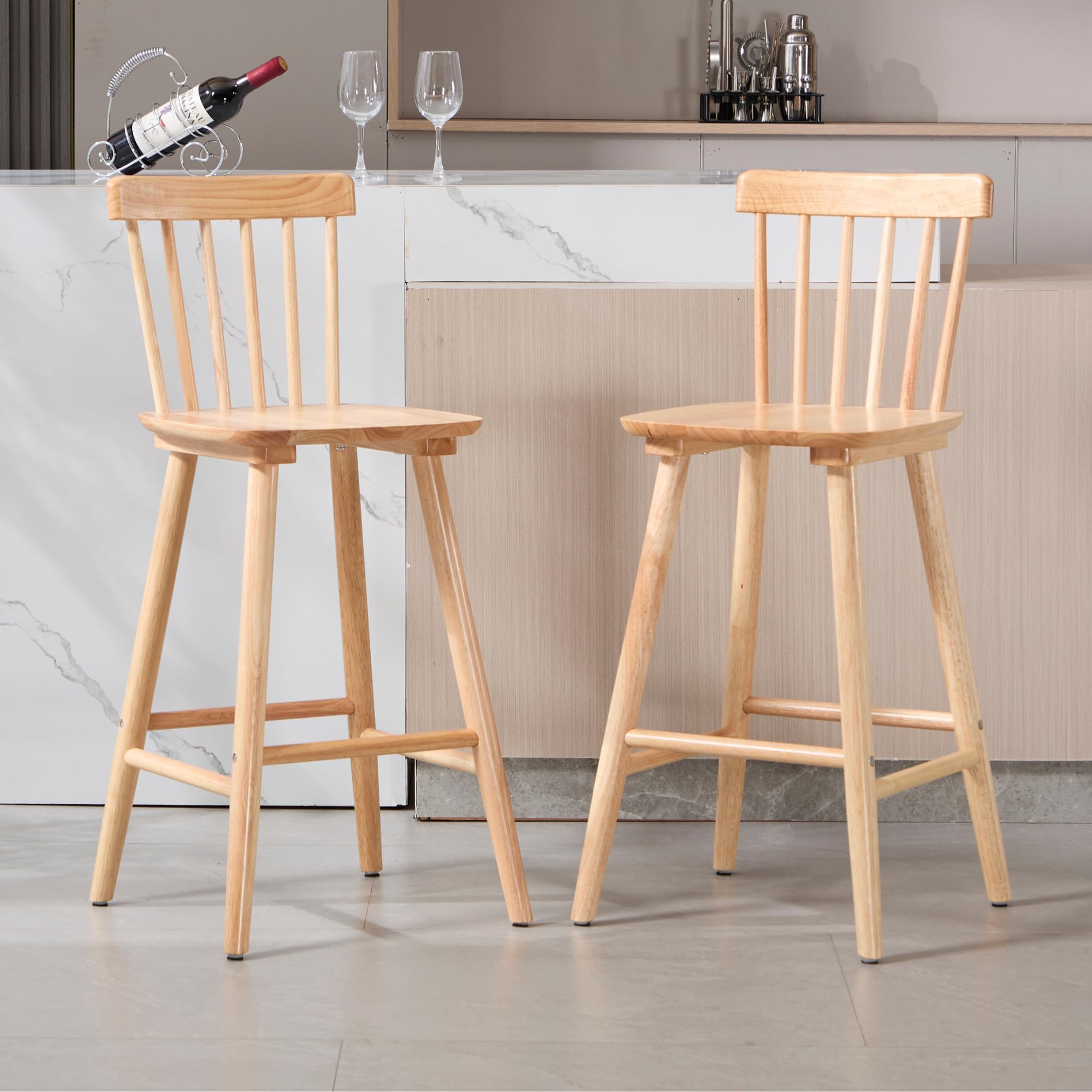 Janoray 26"H Wooden Counter Stools Set of 2 - X021CS