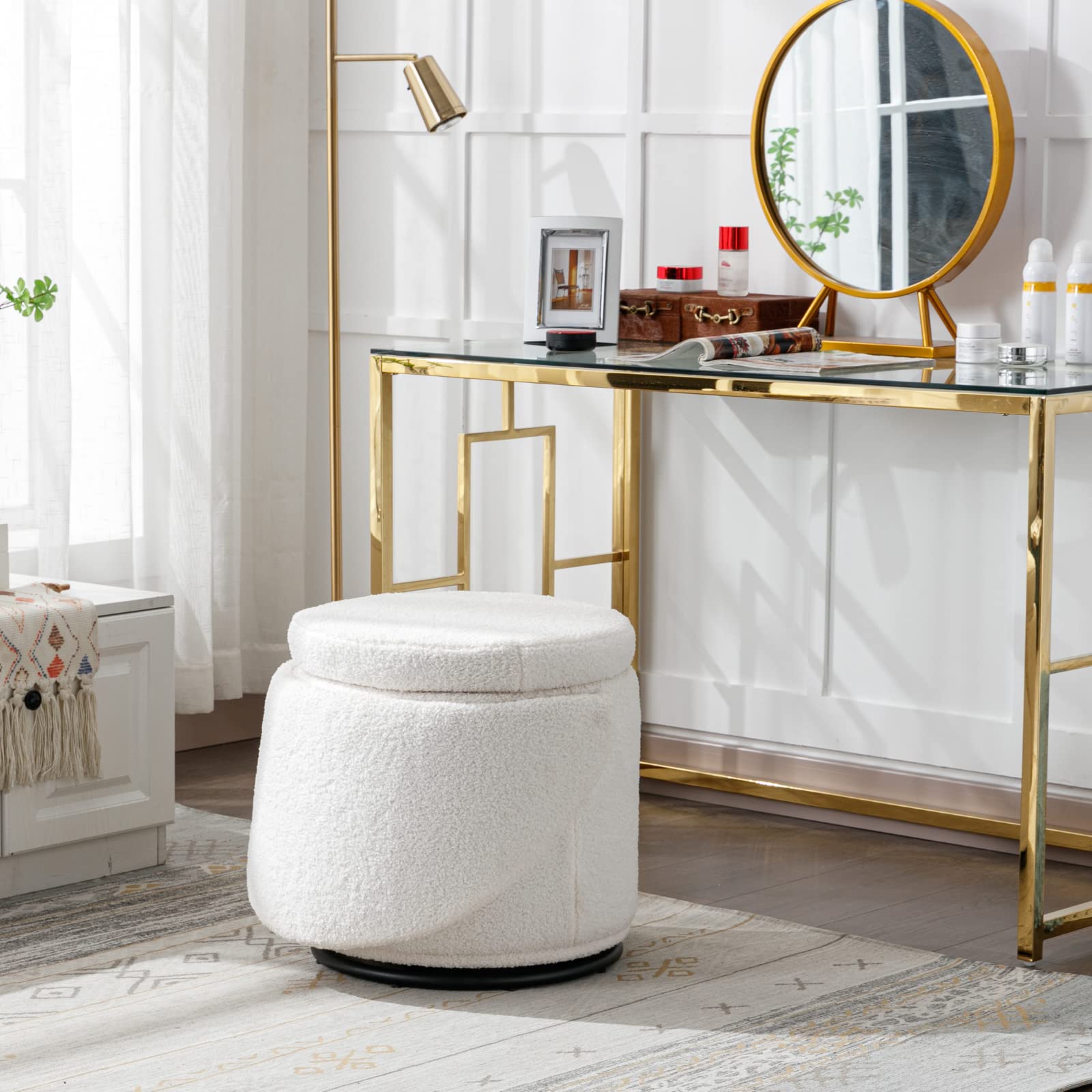 ROCITY Modern Armless Swivel Ottoman 1 PCS - 2307OT