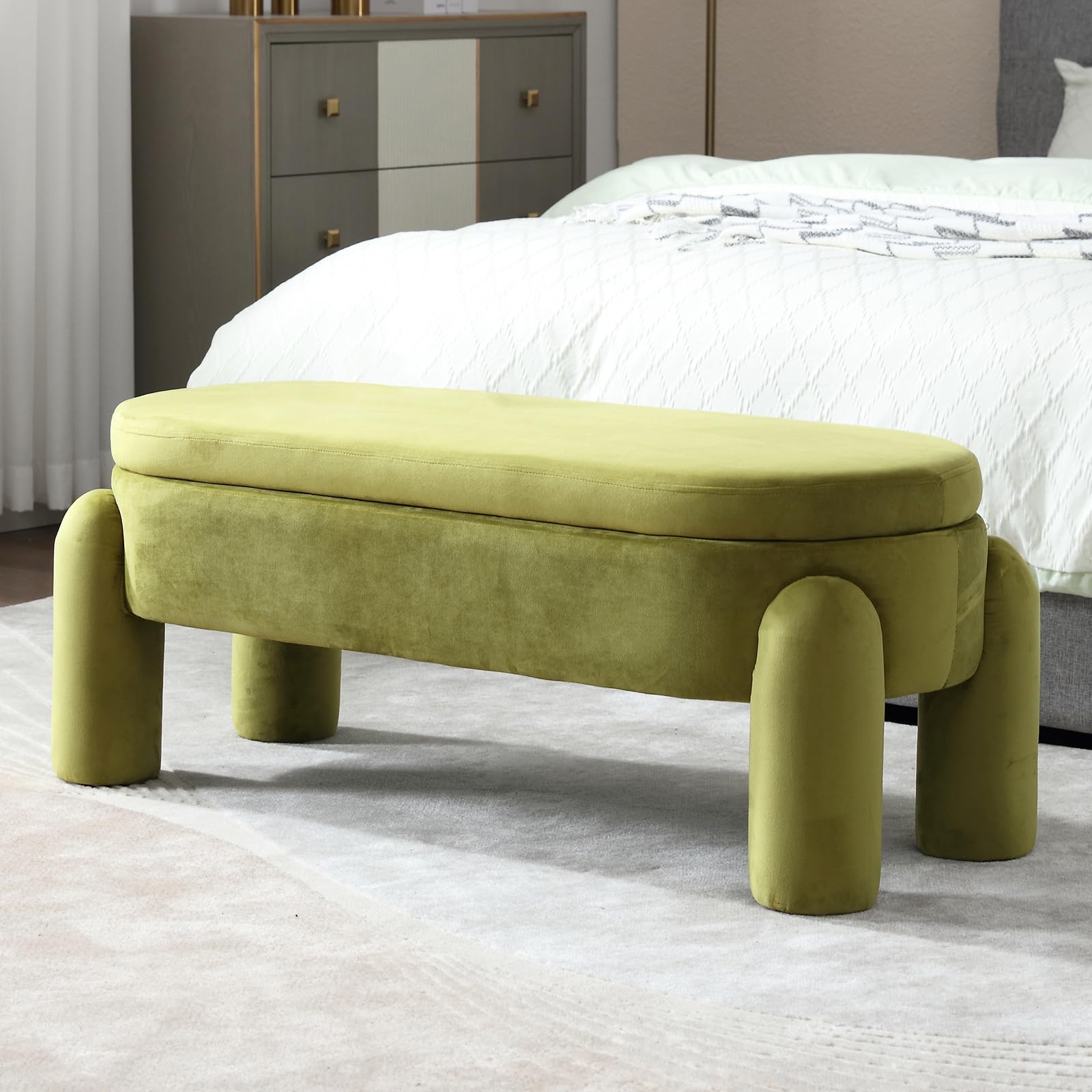 ROCITY Modern Upholstered Storage Bench - 2566BH