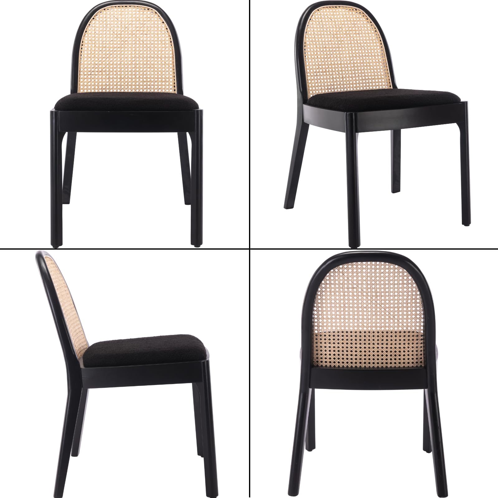 Janoray Rattan Upholstered Dining Chairs Set of 2 - 1866DC