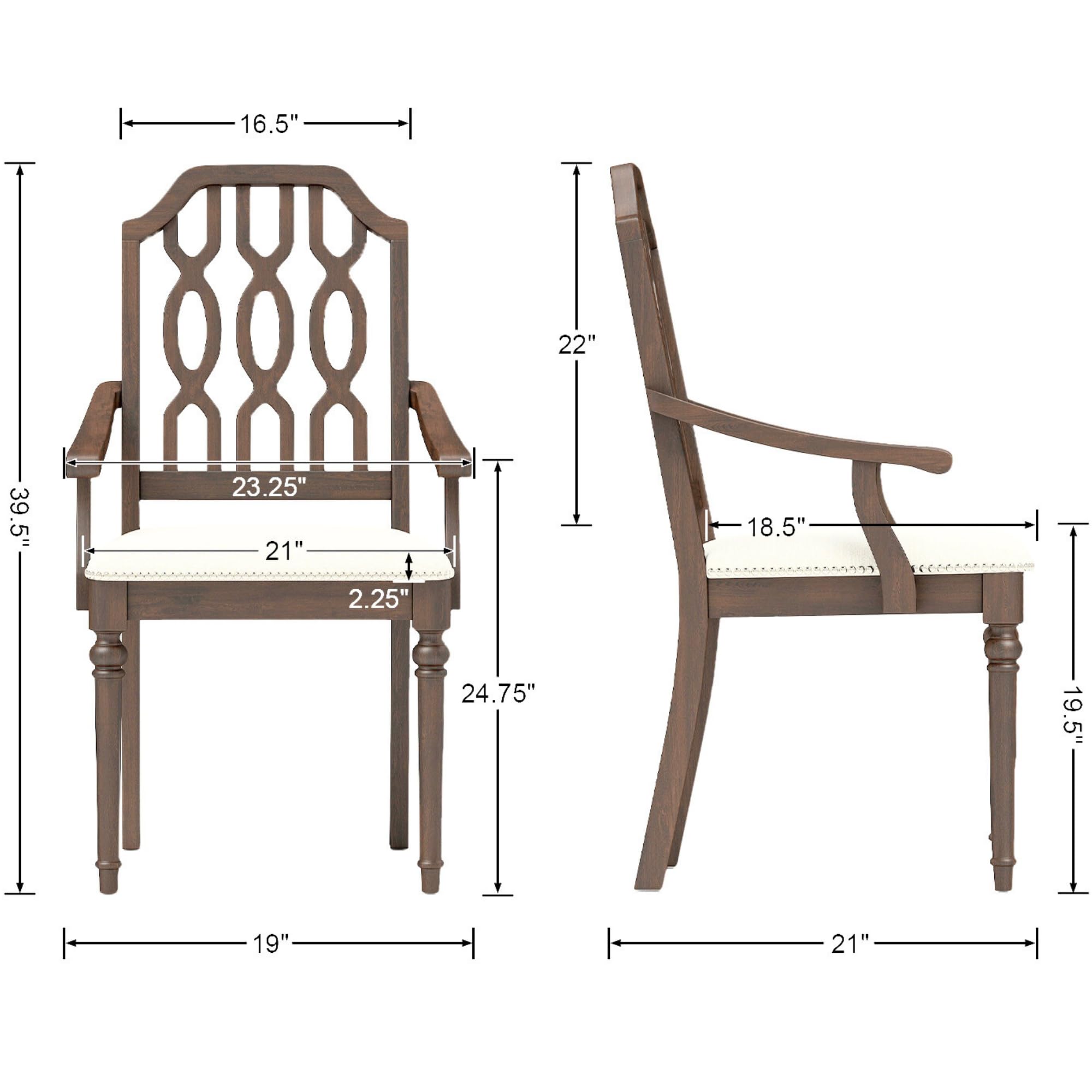 Kmax Farmhouse Rectangle Dining Chairs Set of 2 - 8171