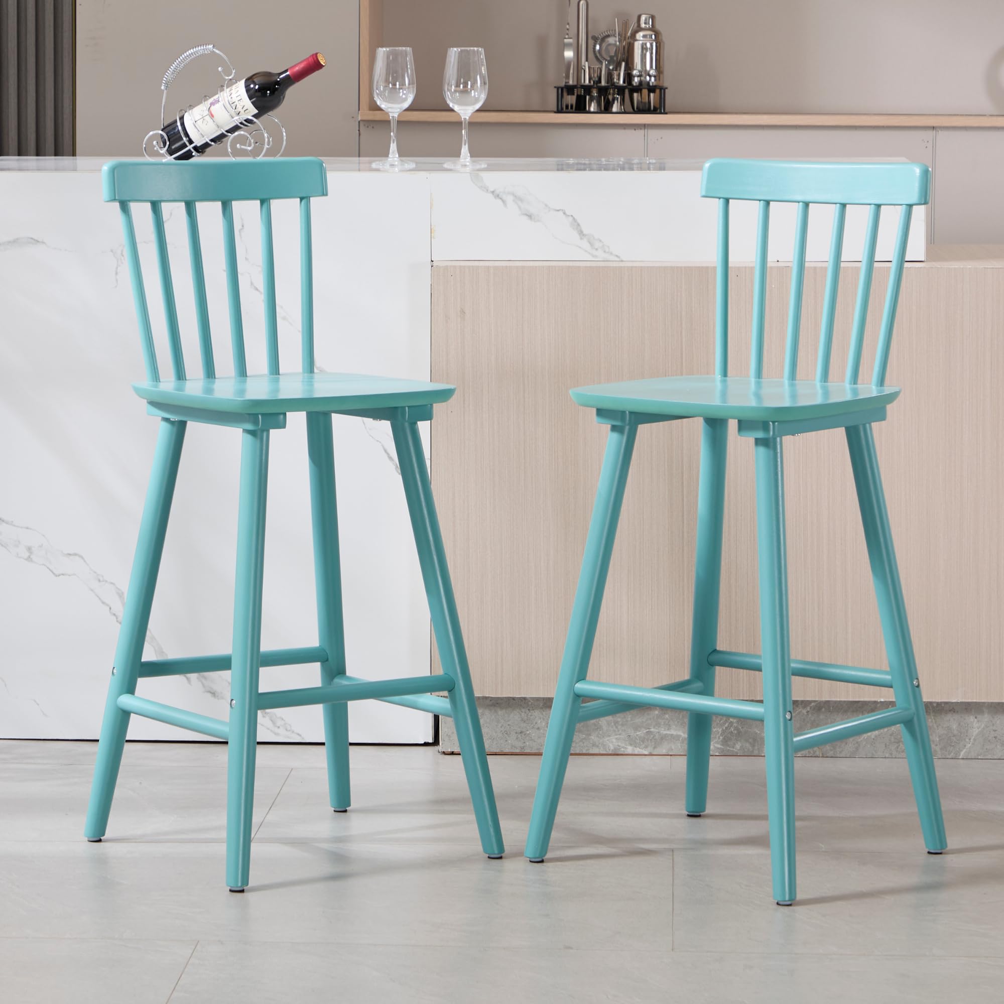 Janoray 26"H Wooden Counter Stools Set of 2 - X021CS