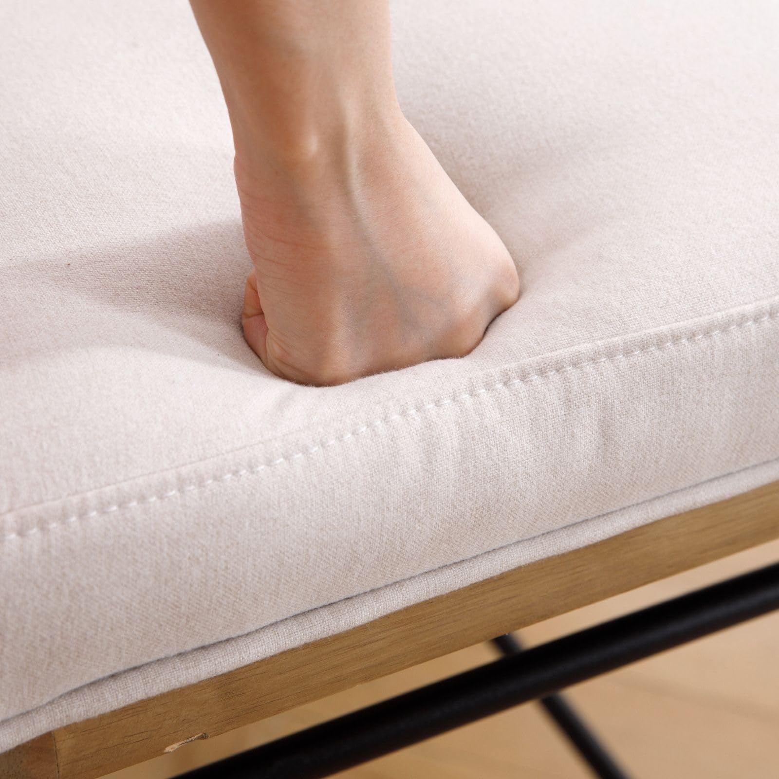 CIMOTA 26"H Removable Cushion Counter Height Stools with Metal Legs Set of 2 - 5734CS