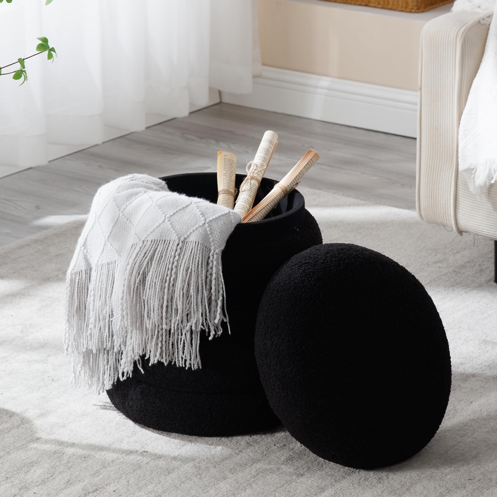 VESCASA Modern Round Storage Ottoman 1 PCS - 30070OT