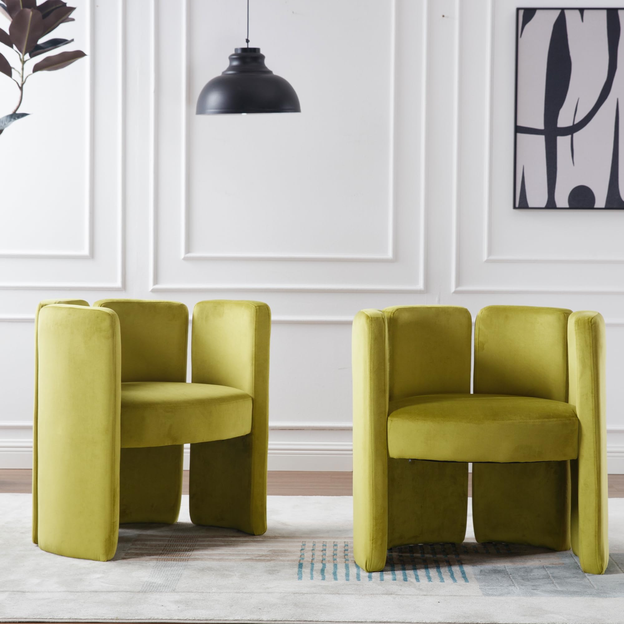 CHICAURA Modern Velvet Barrel Side Accent Chair 1 PCS - 3714AC